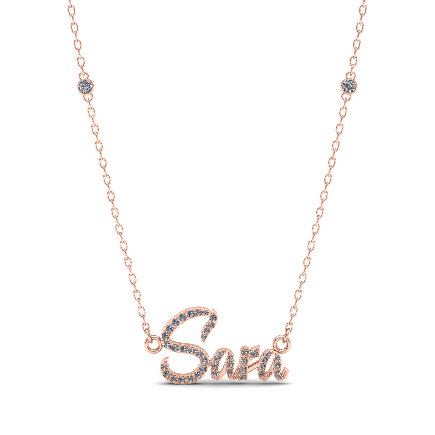 English Name Silver Necklace