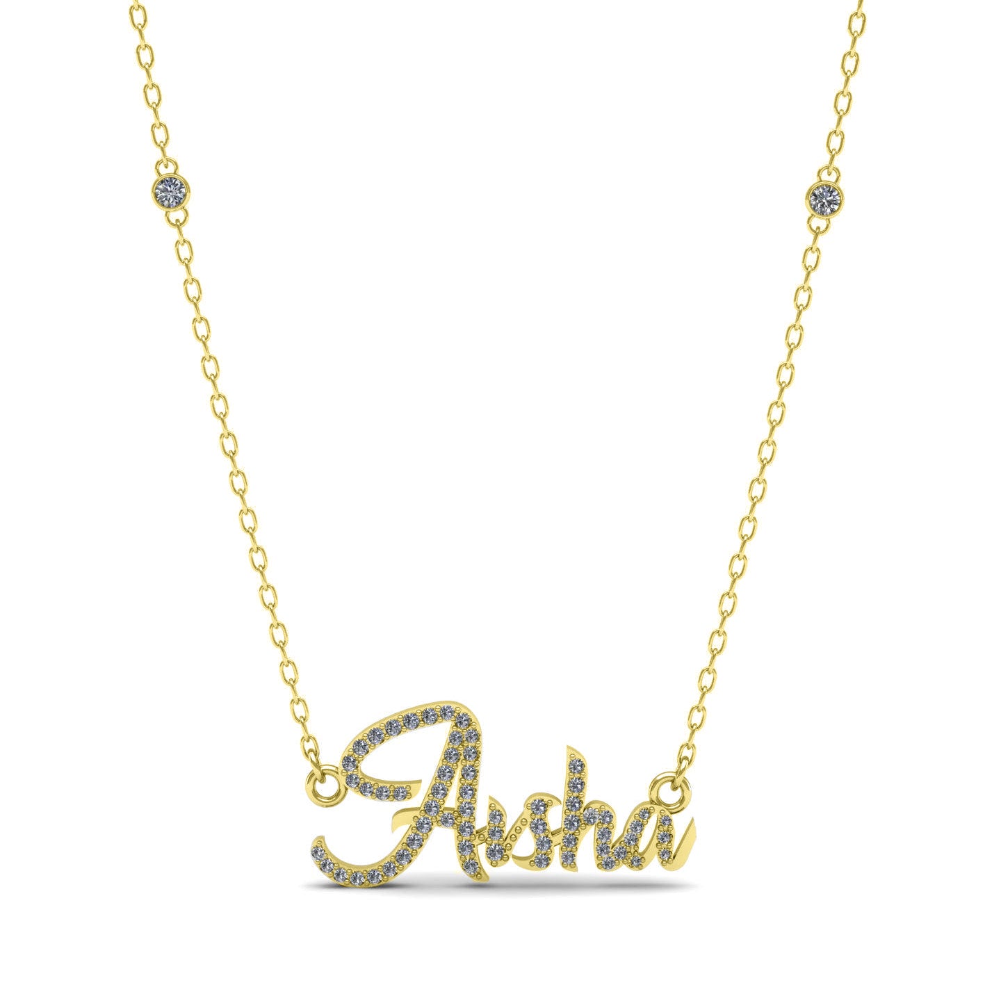 English Name Silver Necklace