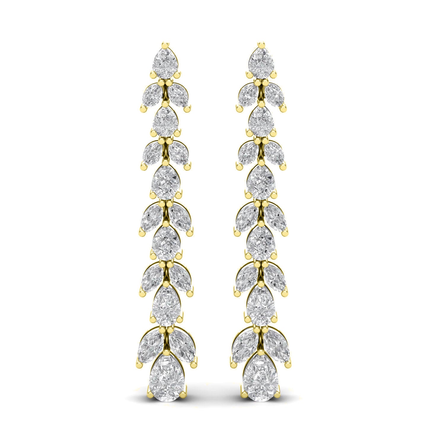Marquise Pear Duo Dangling Silver Earrings