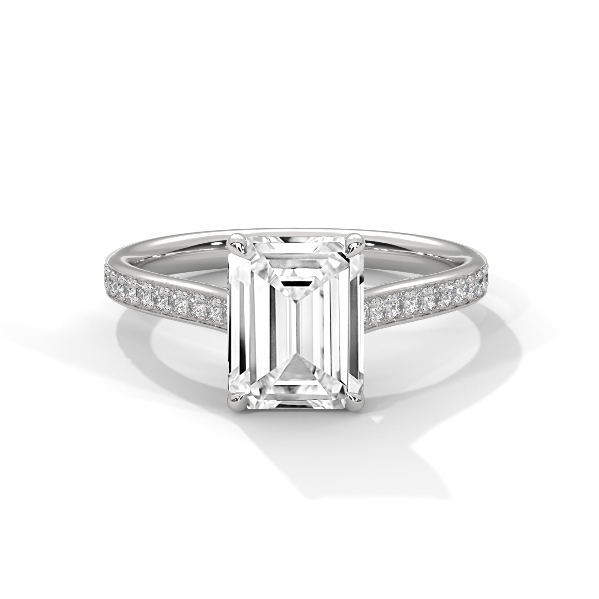 Symbol Emerald Solitaire Studded Ring
