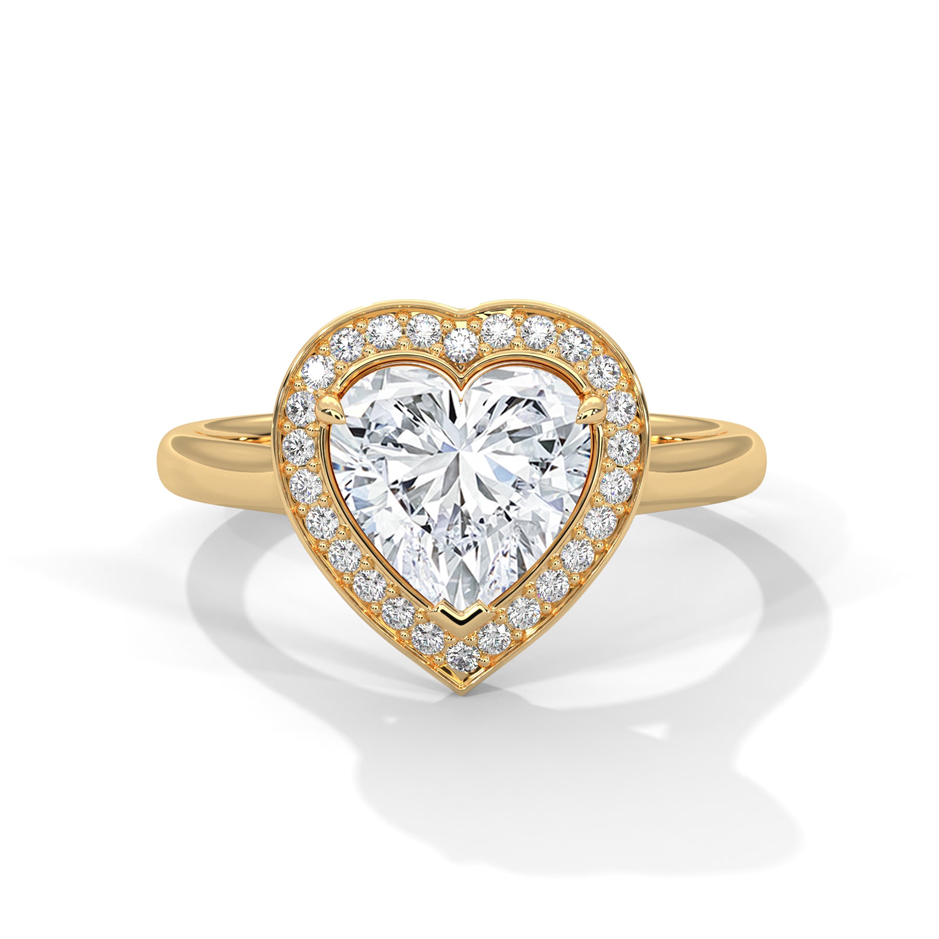 Heart Halo Solitaire Ring