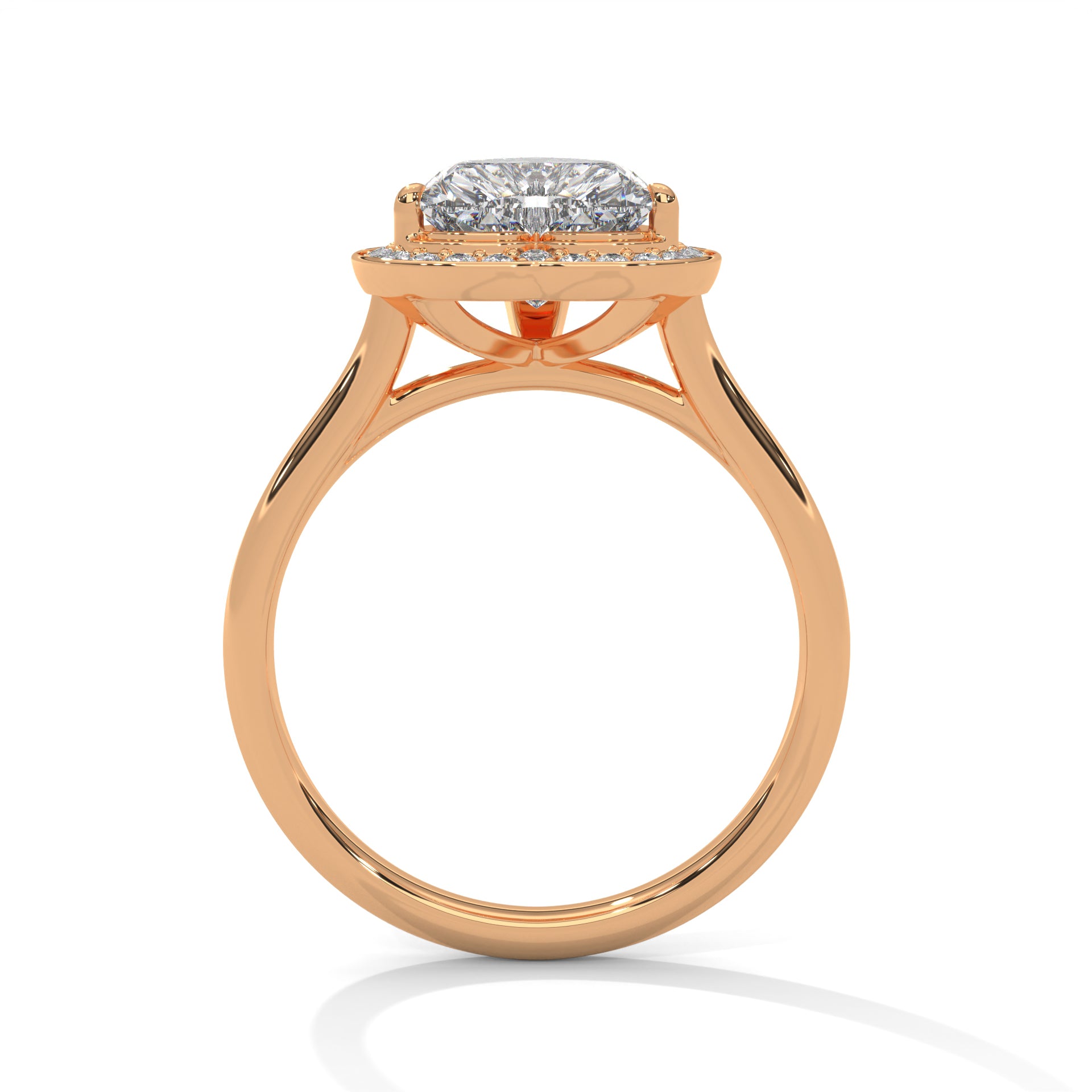 Heart Halo Solitaire Ring