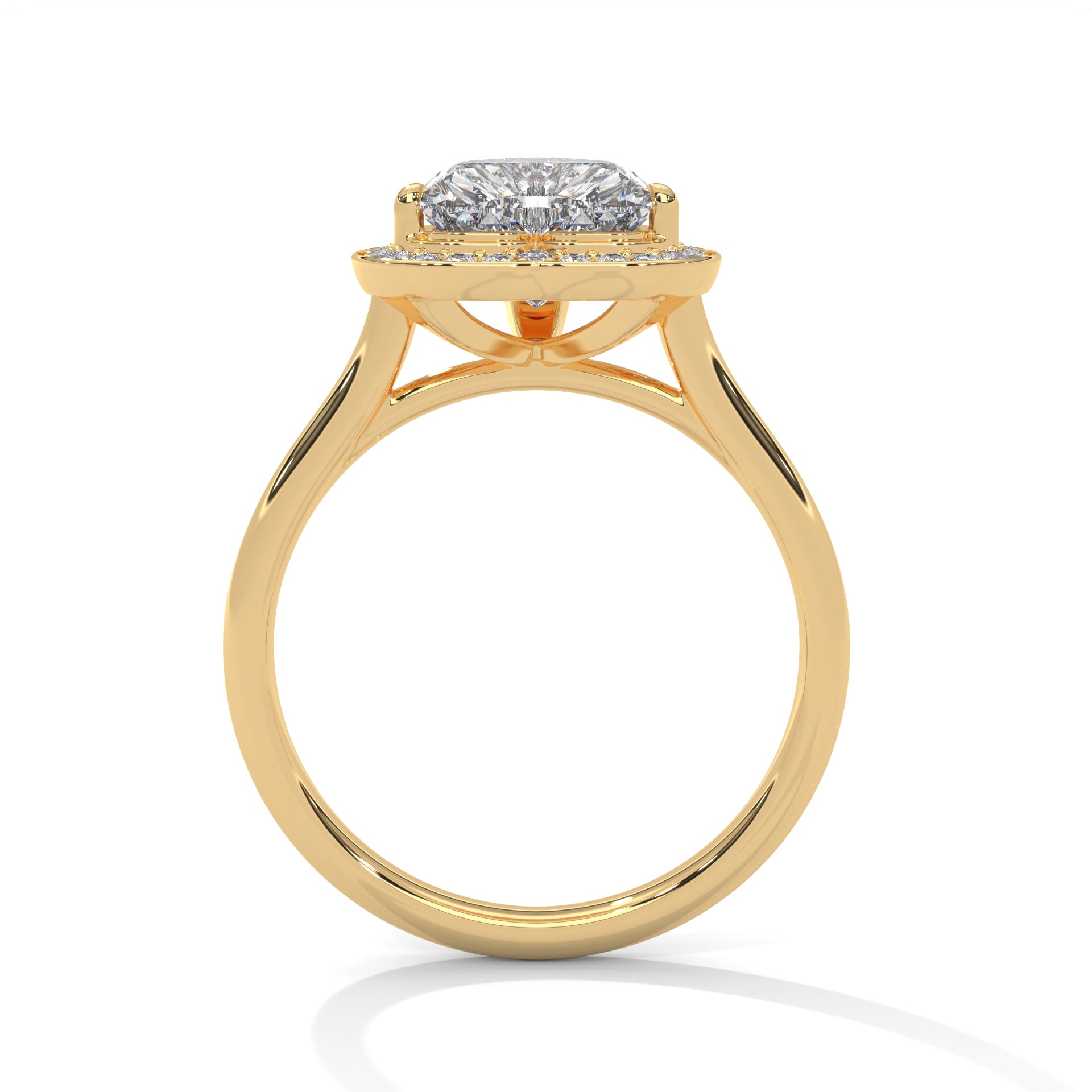 Heart Halo Solitaire Ring