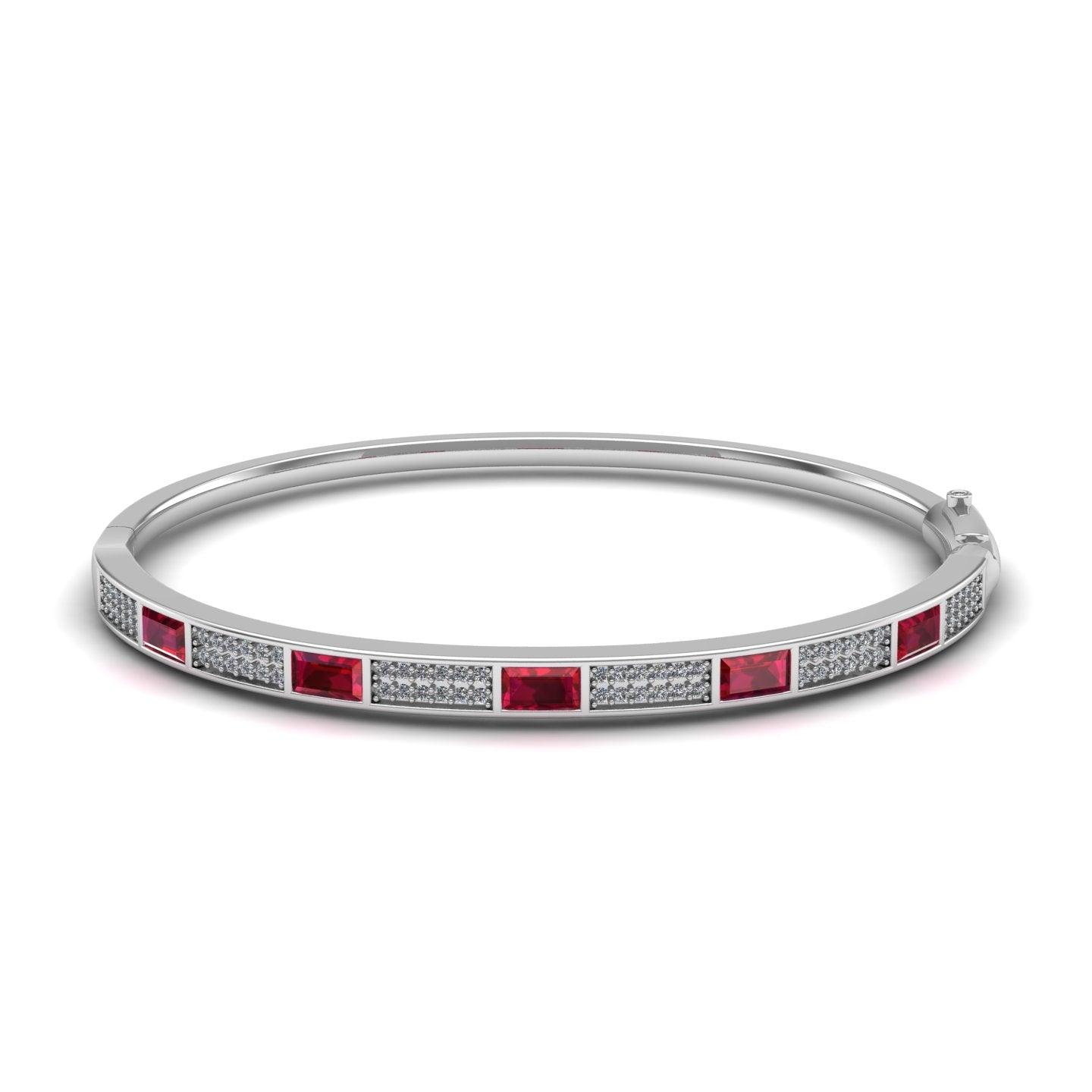 Pavé Set Ruby Studded Bangle