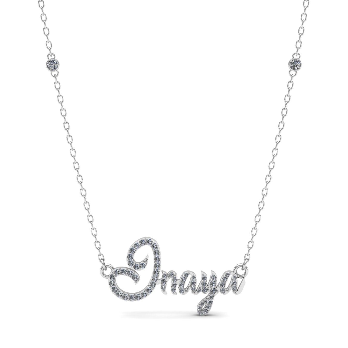 English Name Silver Necklace