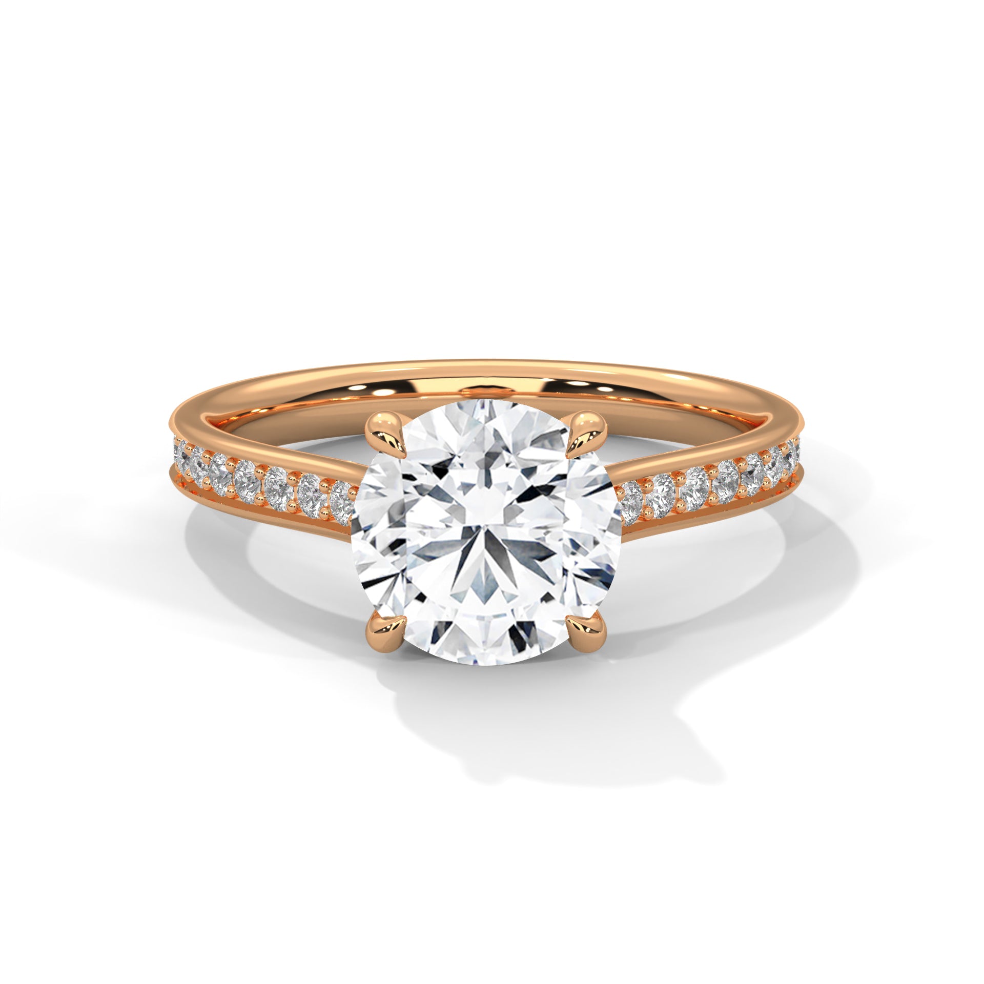 Symbol Round Solitaire Studded Ring
