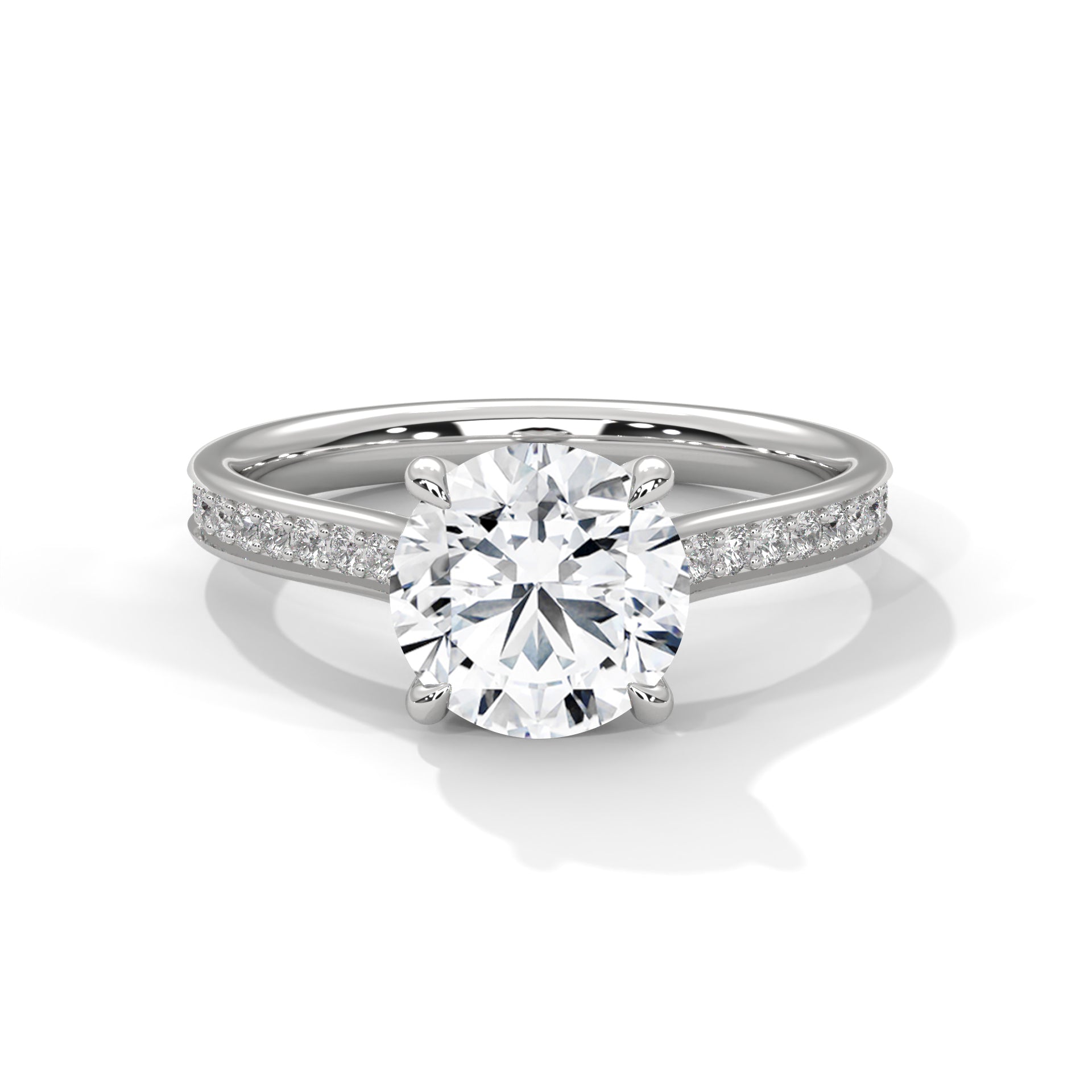 Symbol Round Solitaire Studded Ring