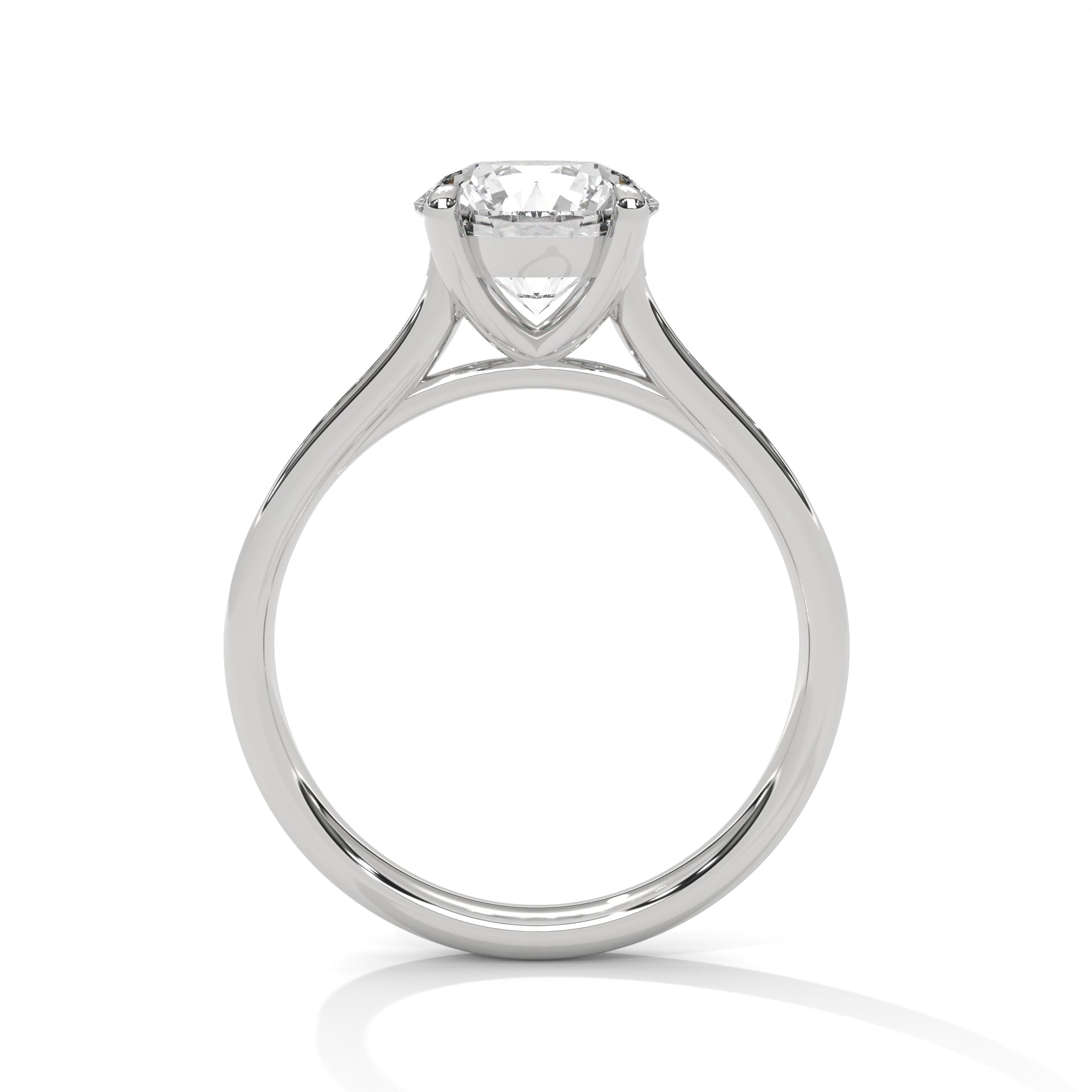 Symbol Round Solitaire Studded Ring