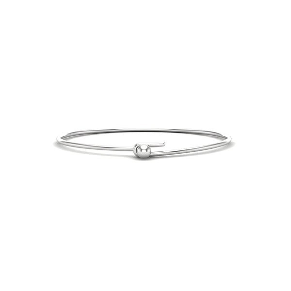 Bead Lock Silver Bangle