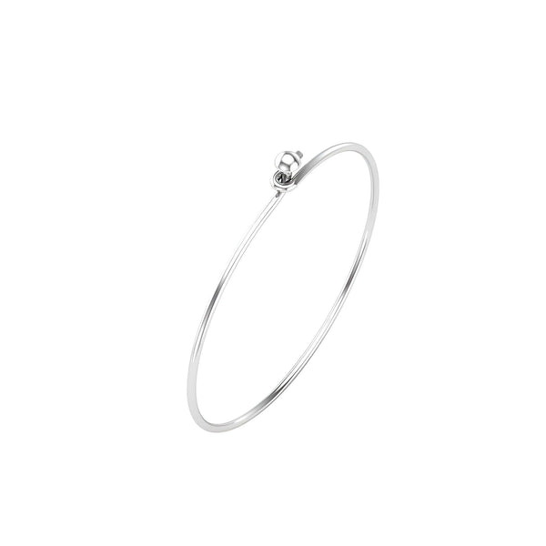 Bead Lock Silver Bangle