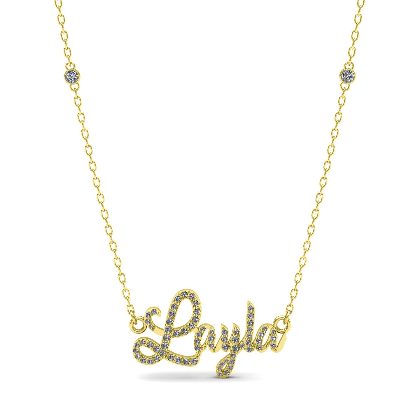 English Name Silver Necklace