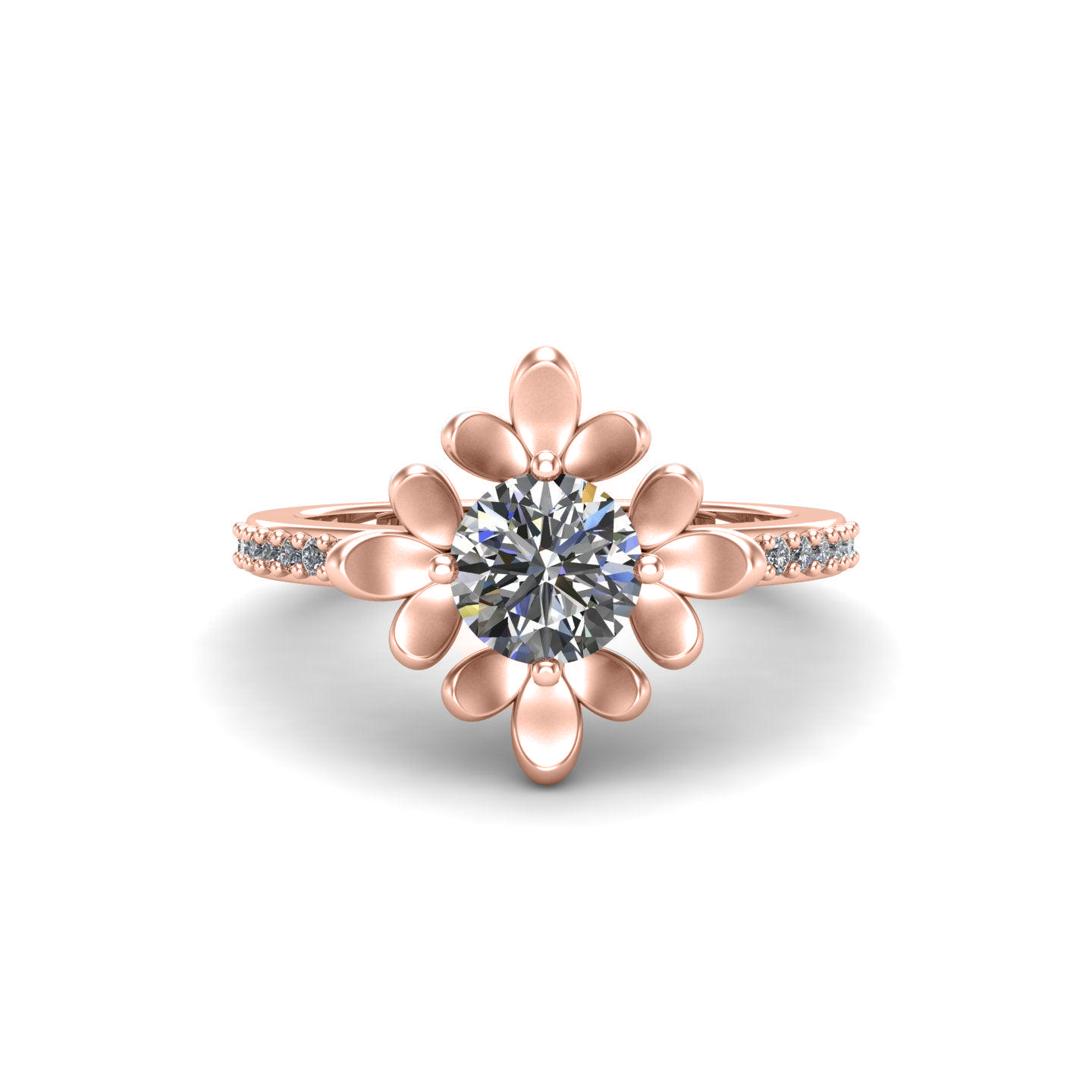Floret Solitaire Ring