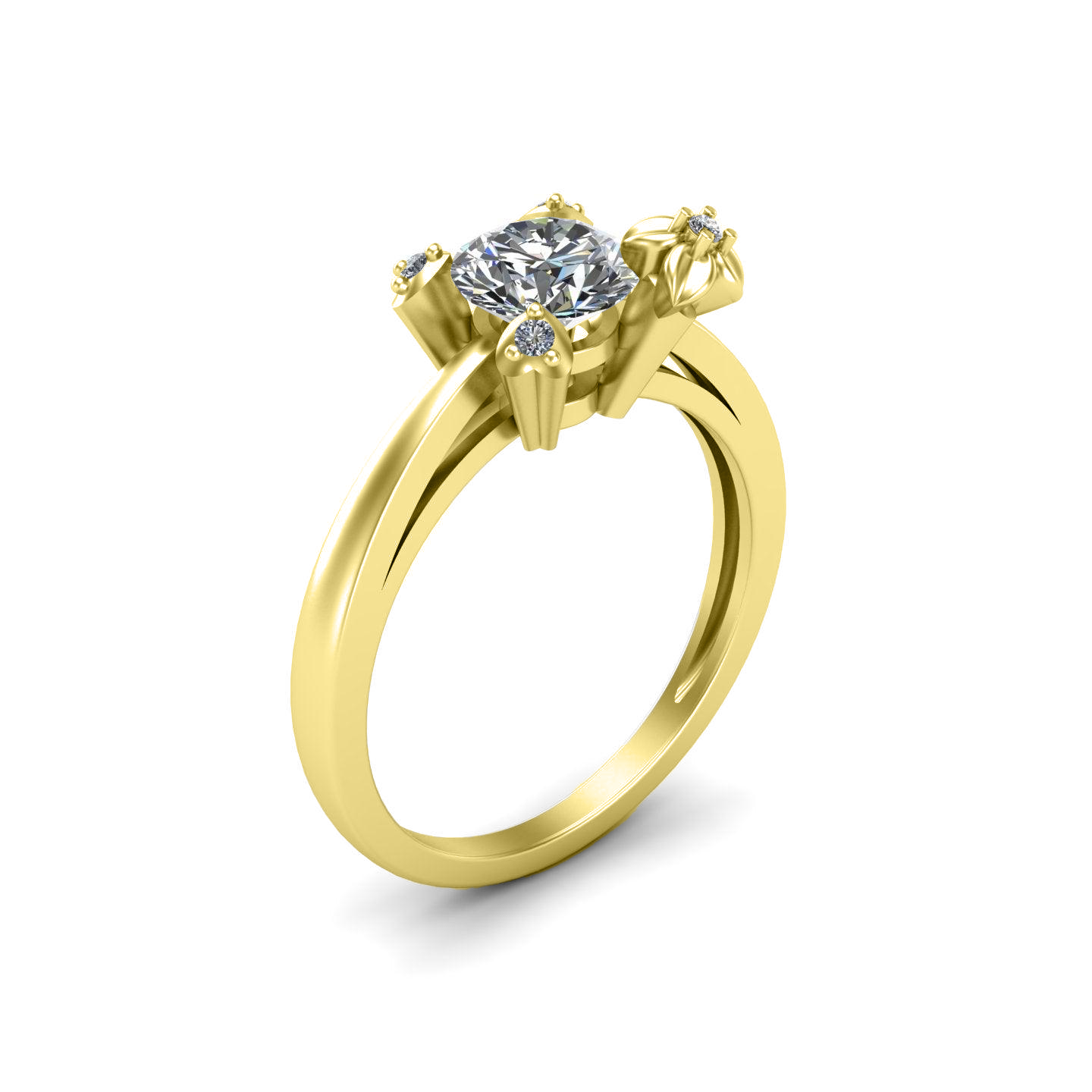Love Claw Solitaire Silver Ring