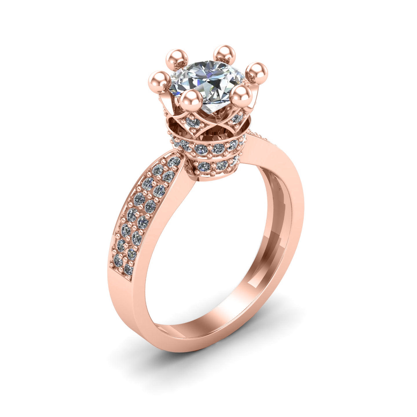 Crown Solitaire Ring