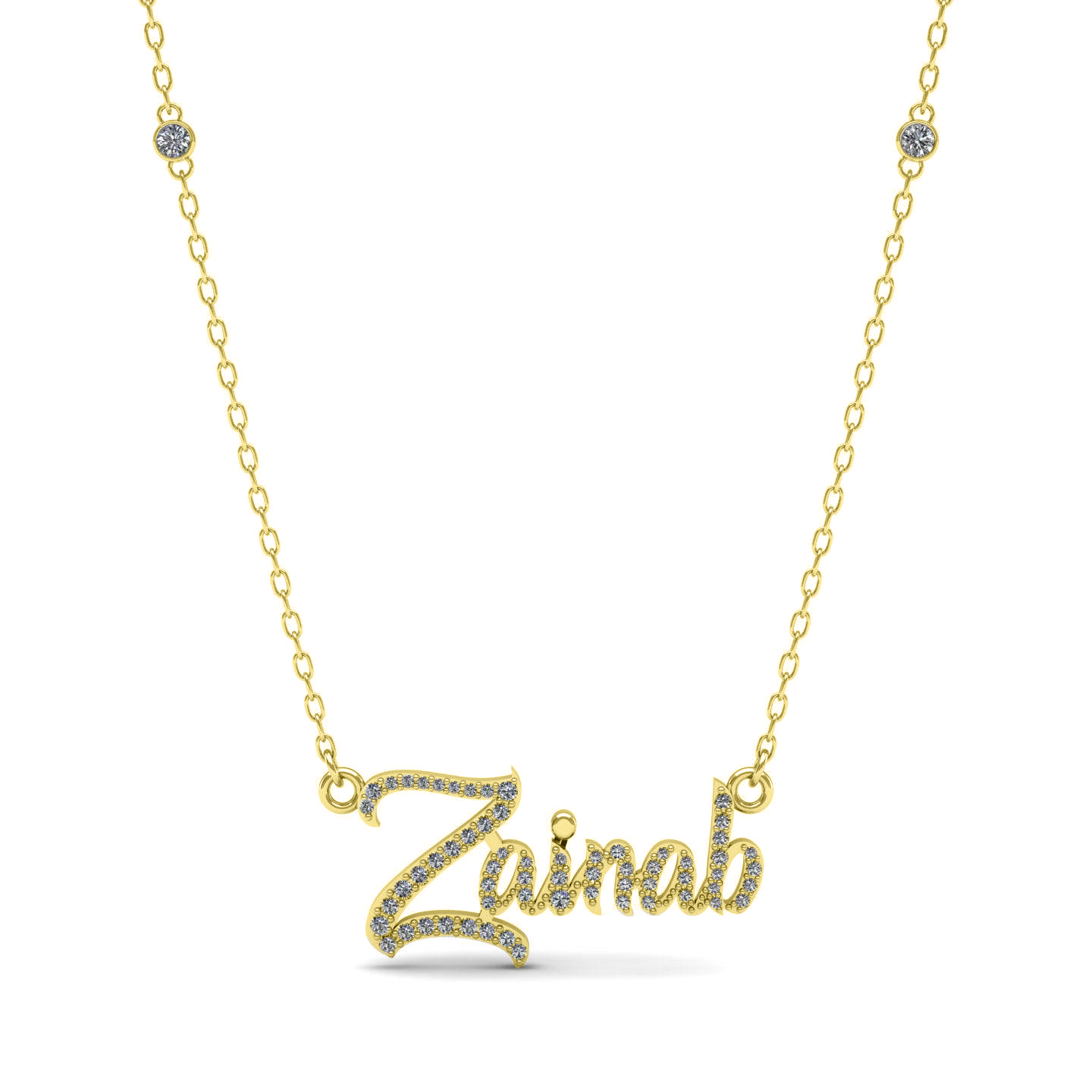 English Name Silver Necklace
