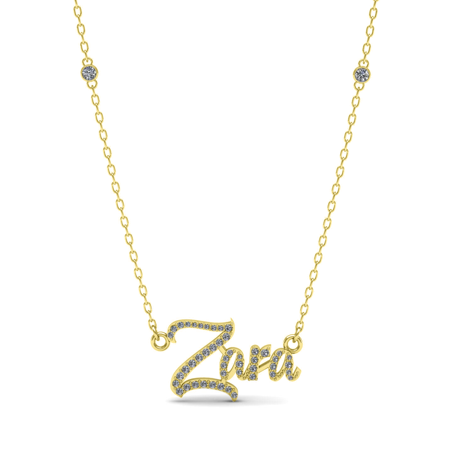 English Name Silver Necklace