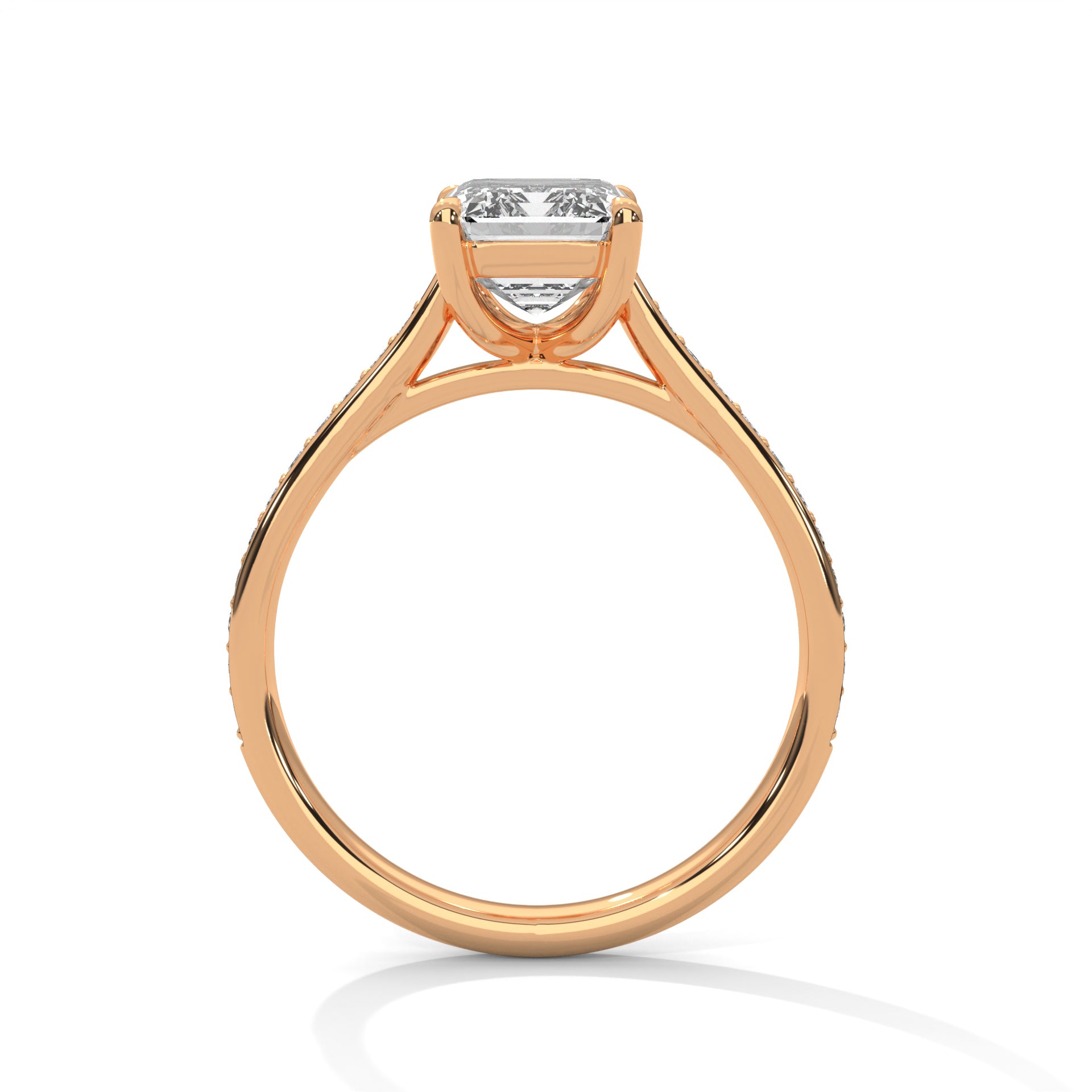 Symbol Emerald Solitaire Studded Ring