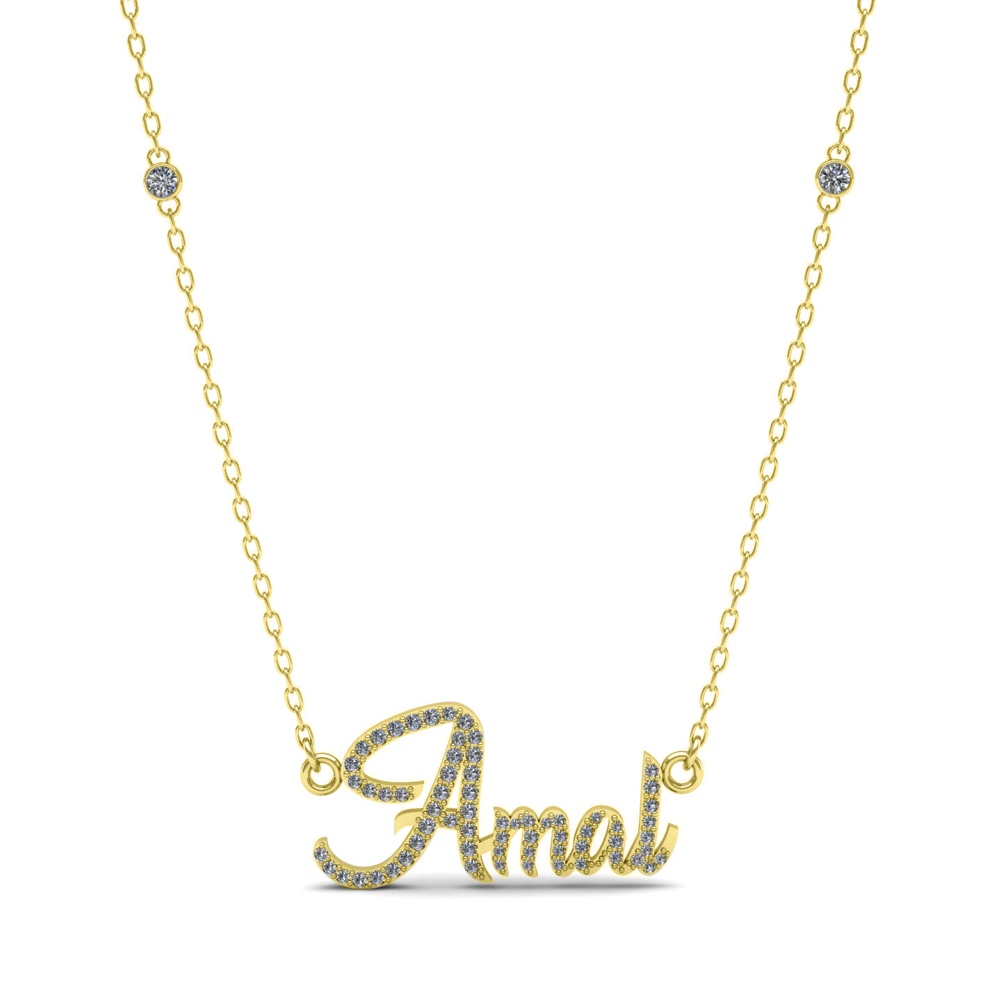 English Name Silver Necklace