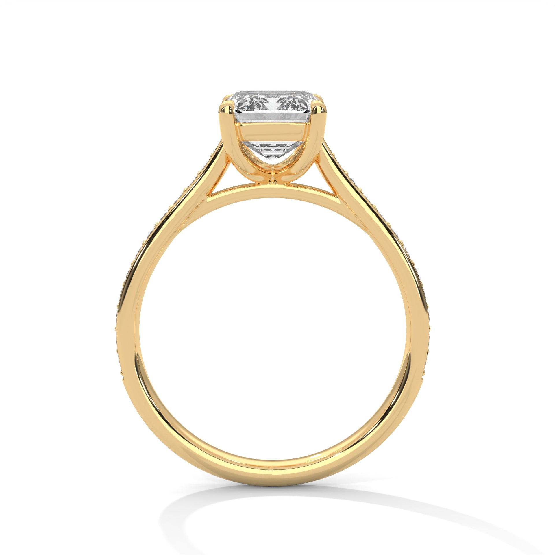 Symbol Emerald Solitaire Studded Ring