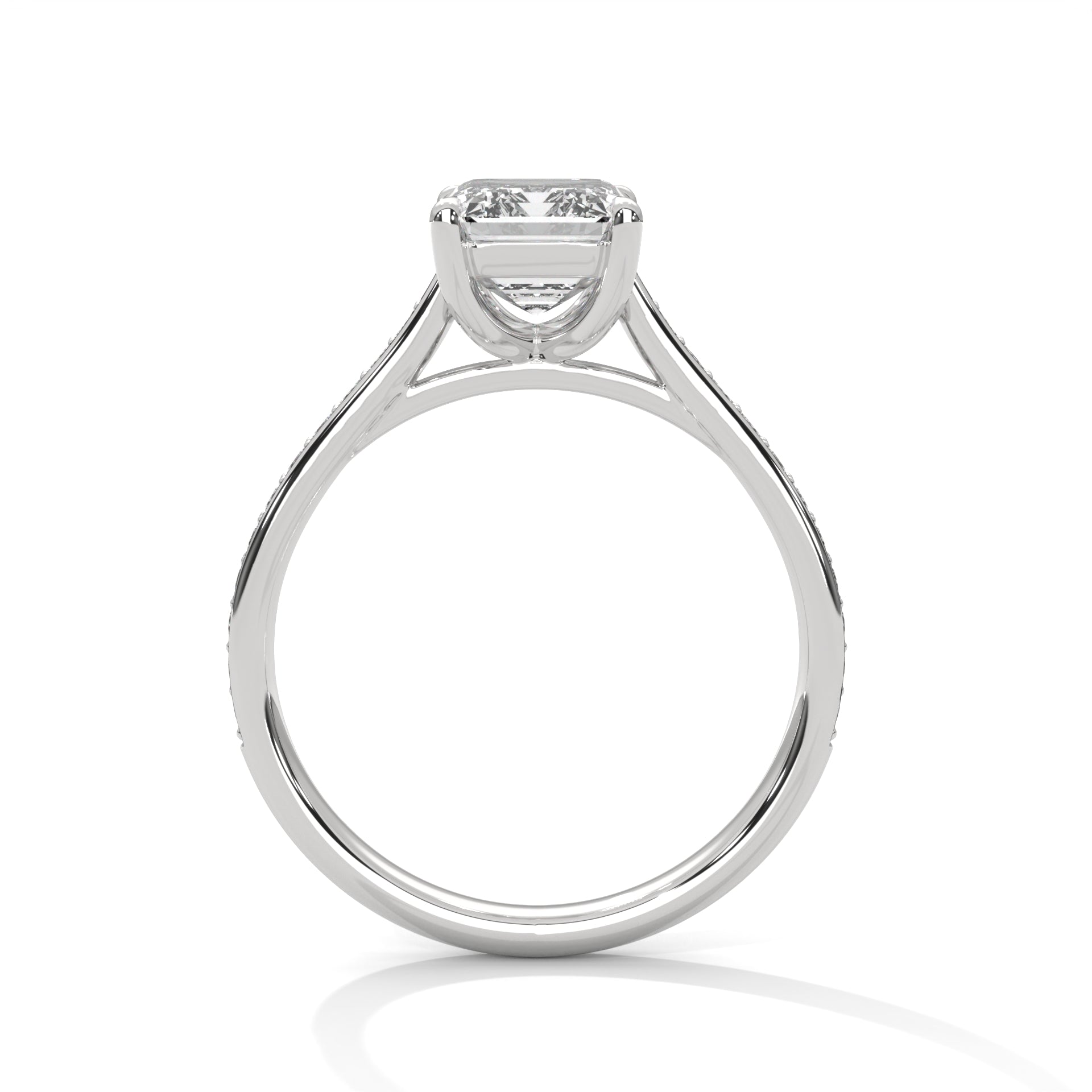Symbol Emerald Solitaire Studded Ring