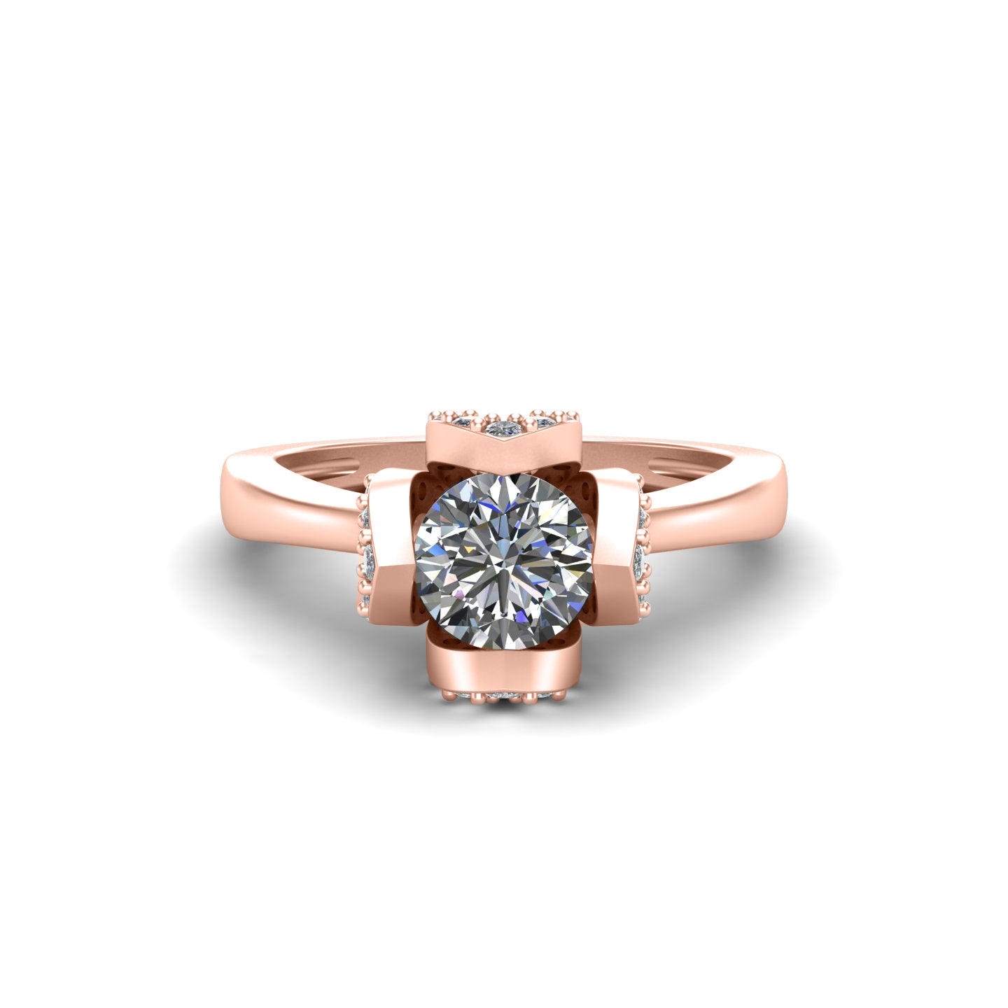Leaf Claw Solitaire Silver Ring