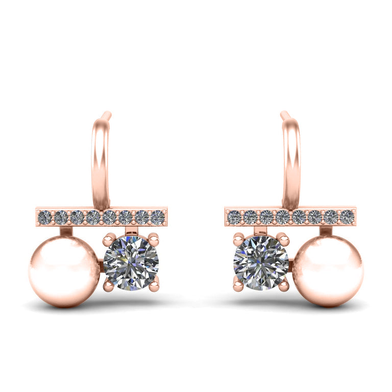Pearl Duo Silver Ear Studs