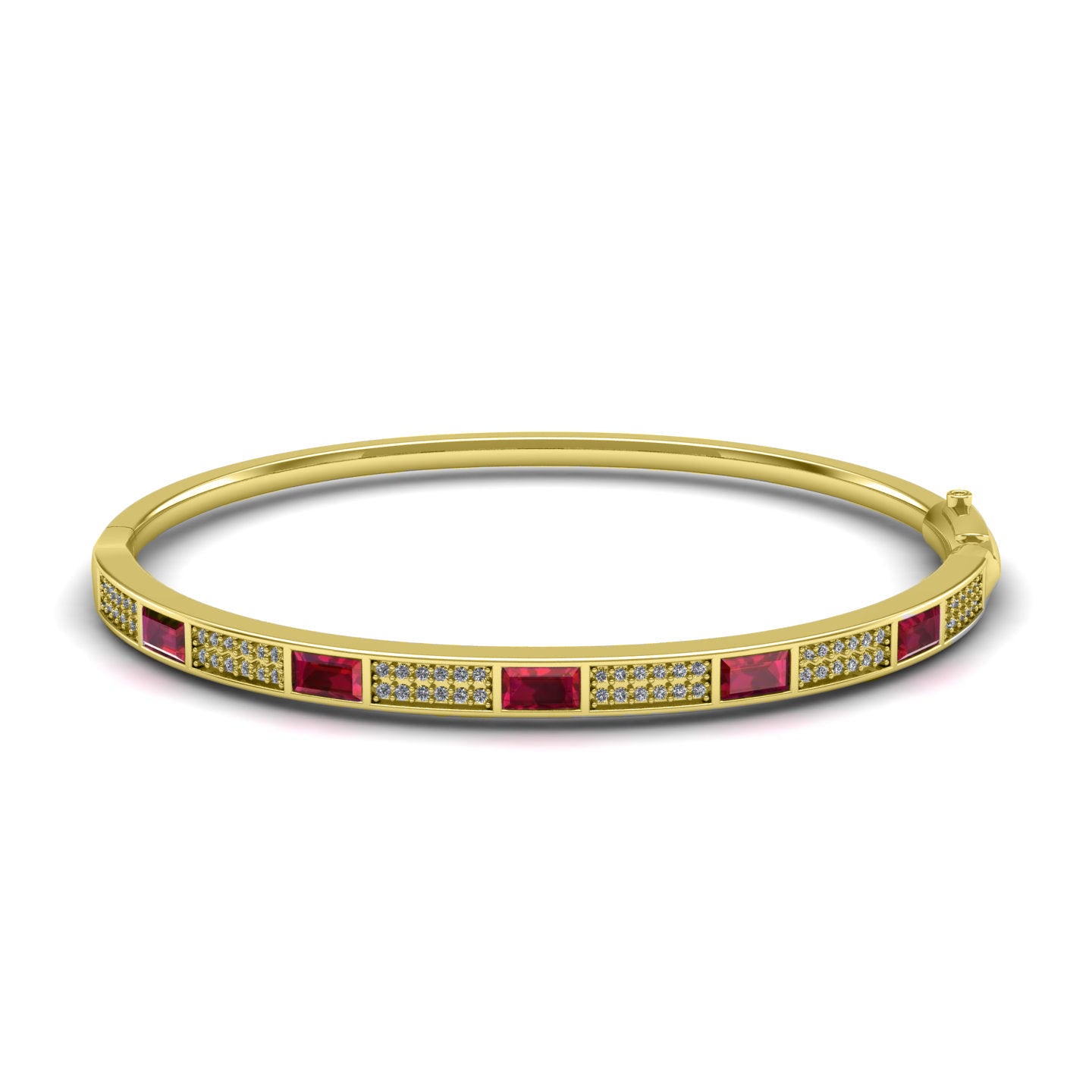 Pavé Set Ruby Studded Bangle