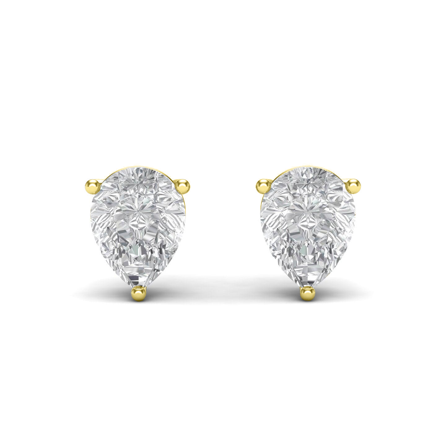 Pear Pure Brilliance Solitaire Silver Ear Studs