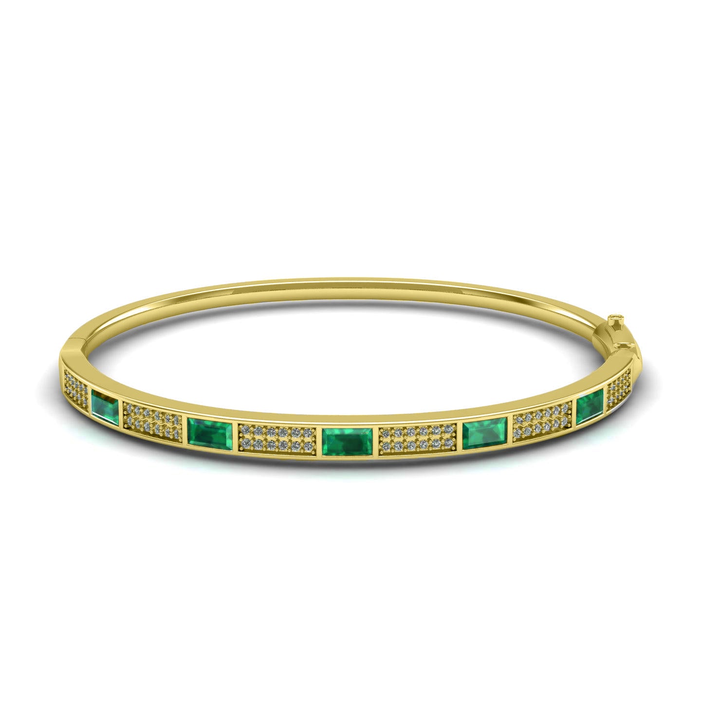 Pavé Set Emerald Studded Bangle