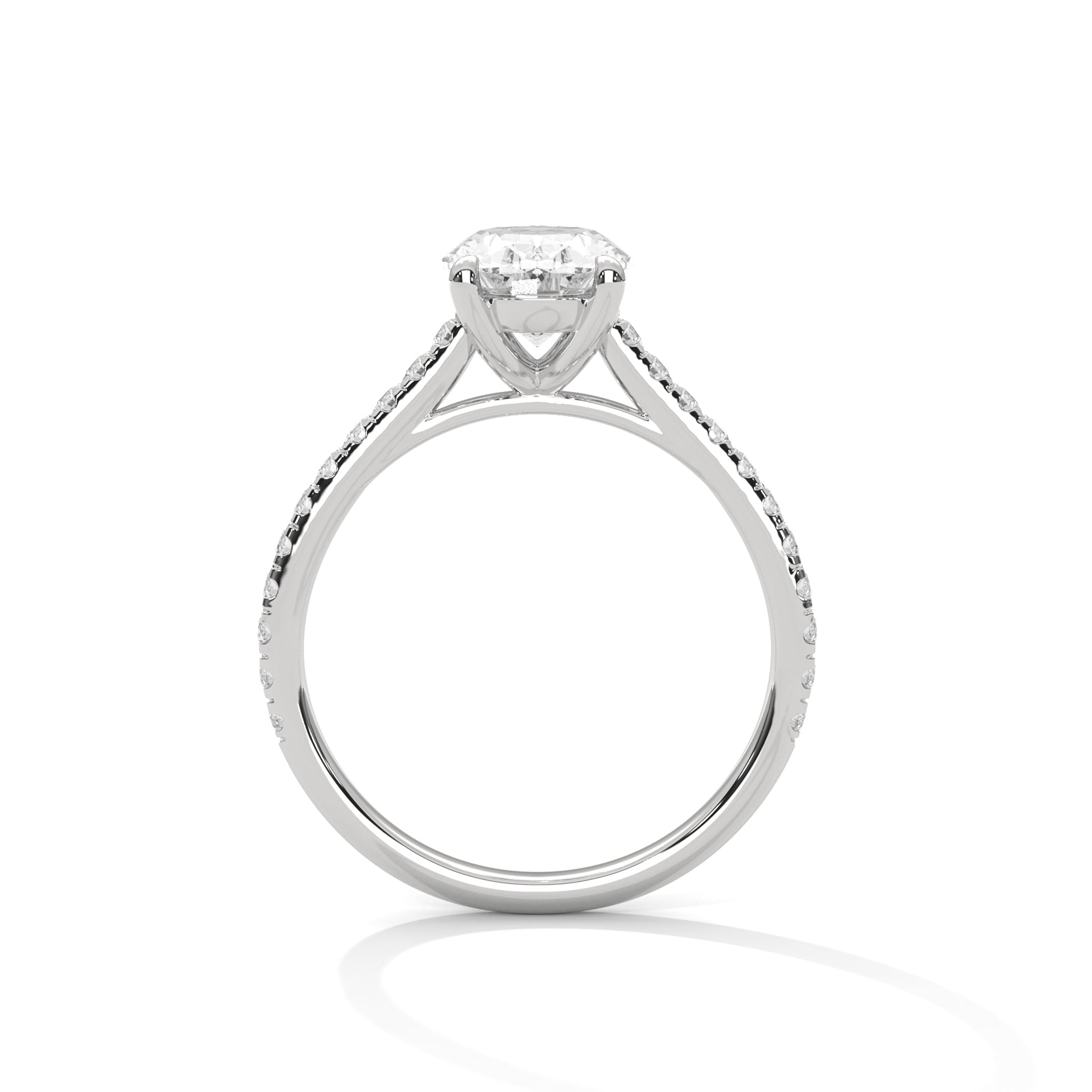 Oval Solitaire Studded Ring