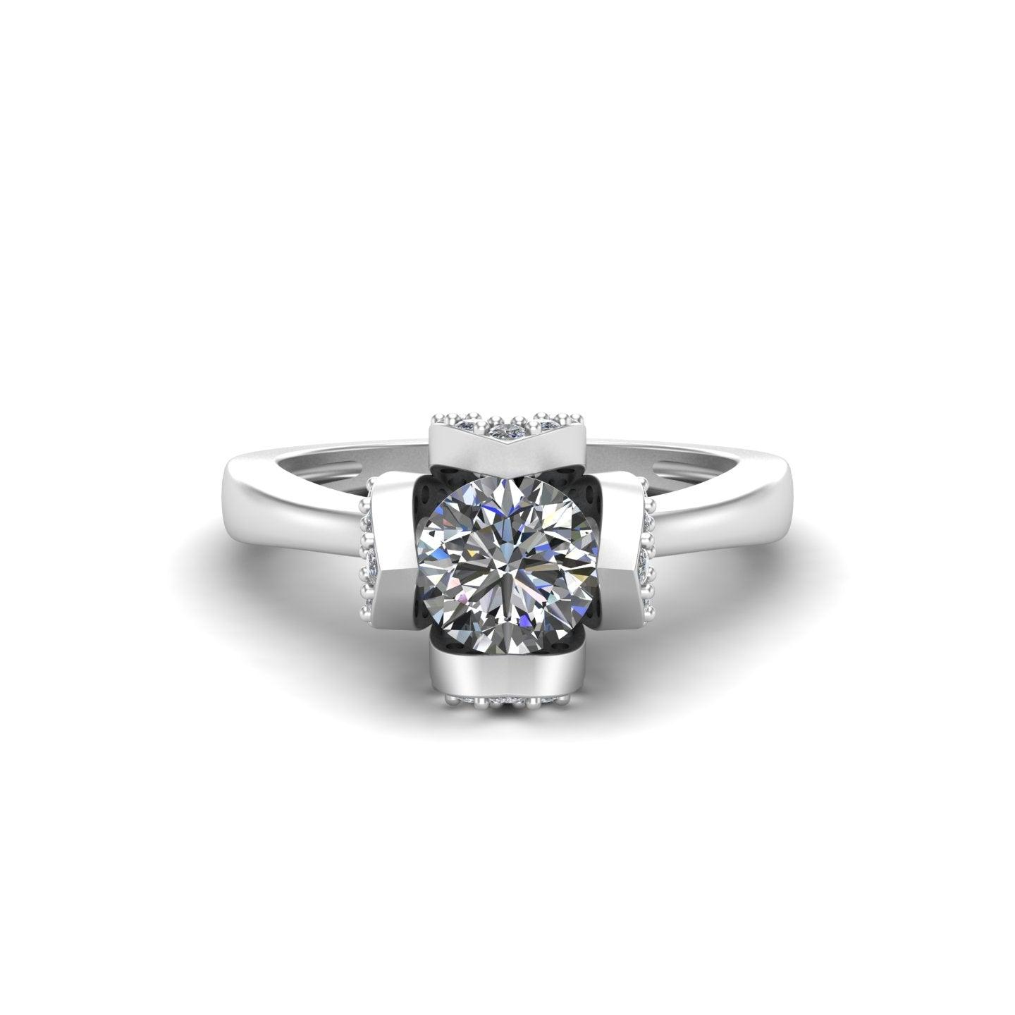 Fine Signature Moissanite Silver Ring 1