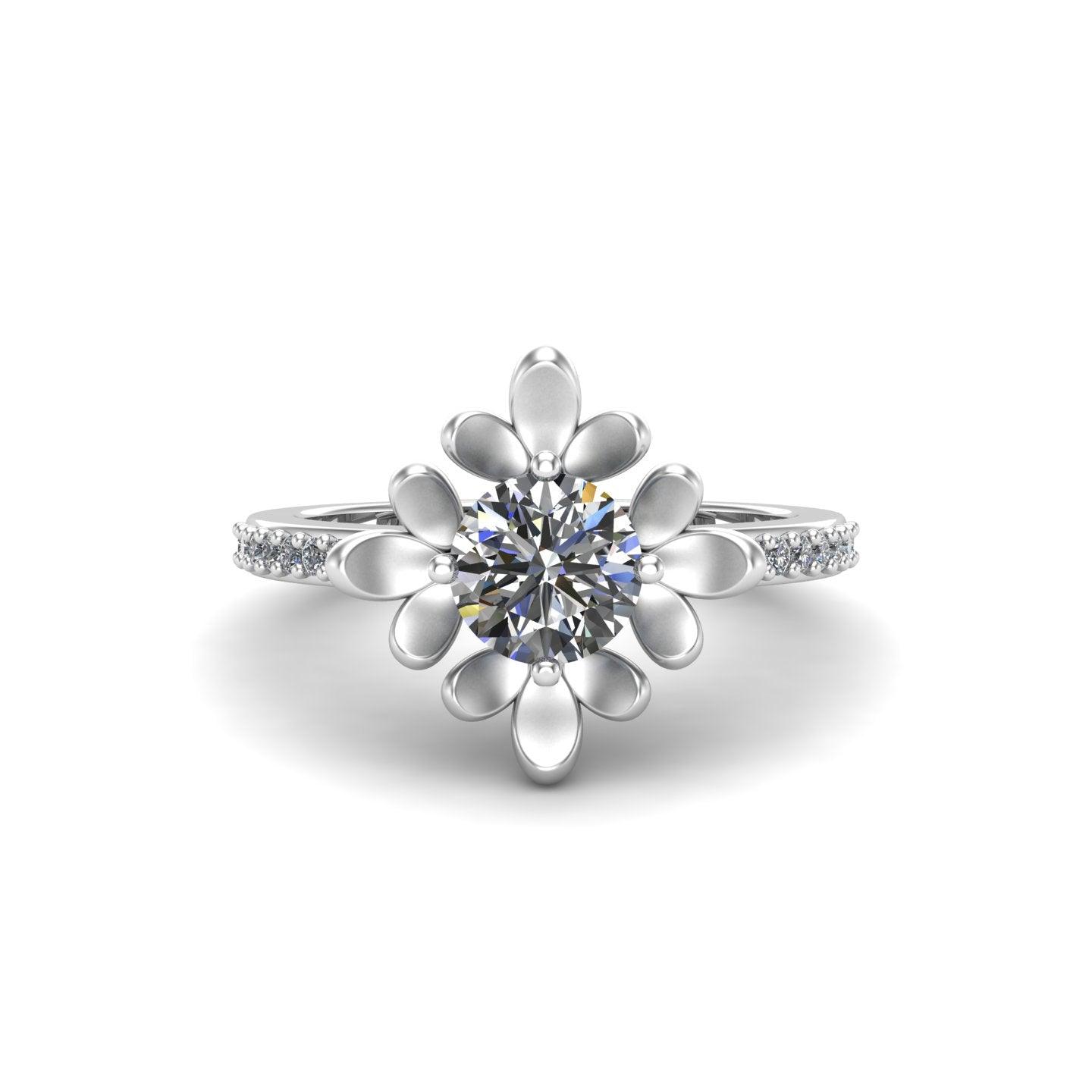 Fine Signature Moissanite Silver Ring 2