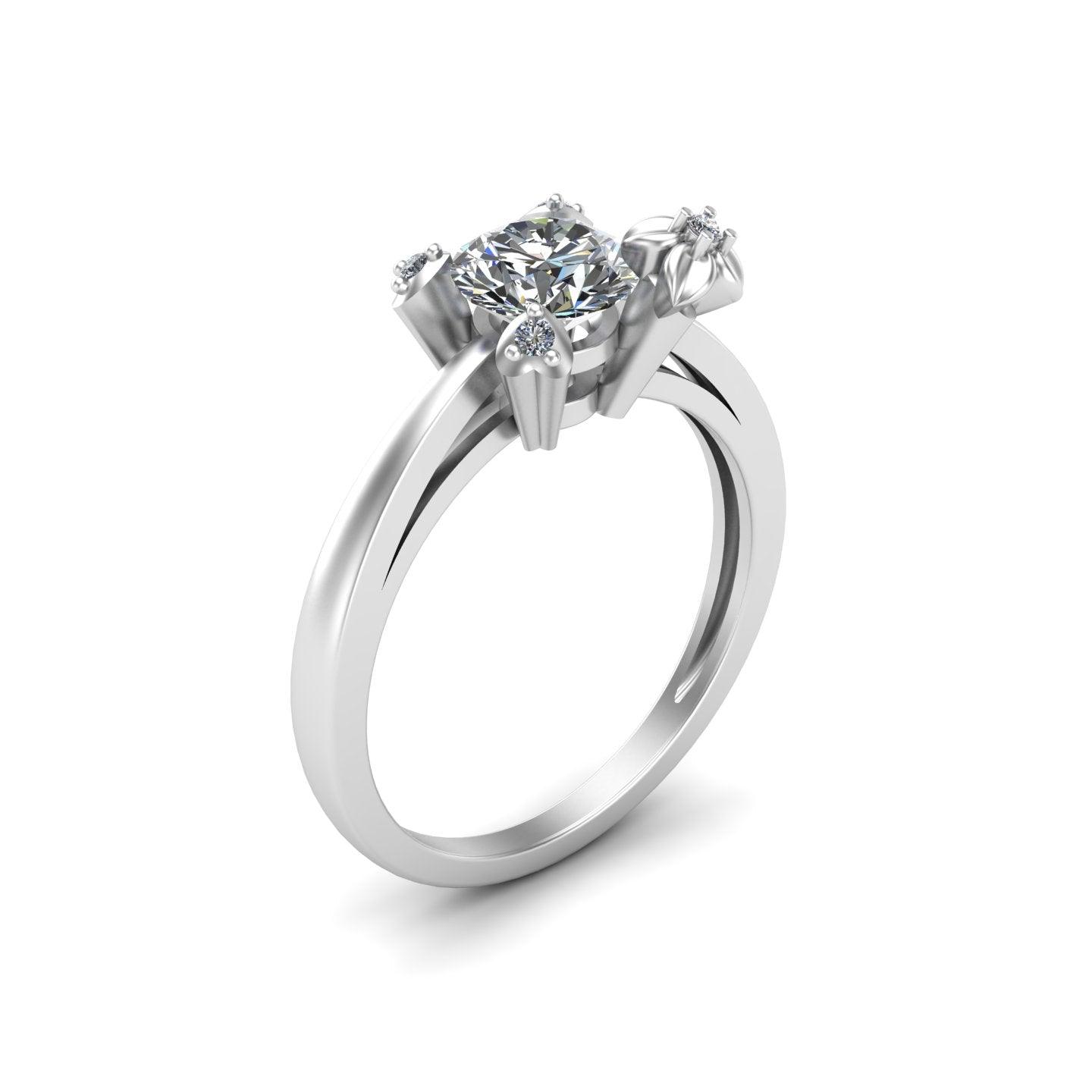 Love Claw Solitaire Silver Ring