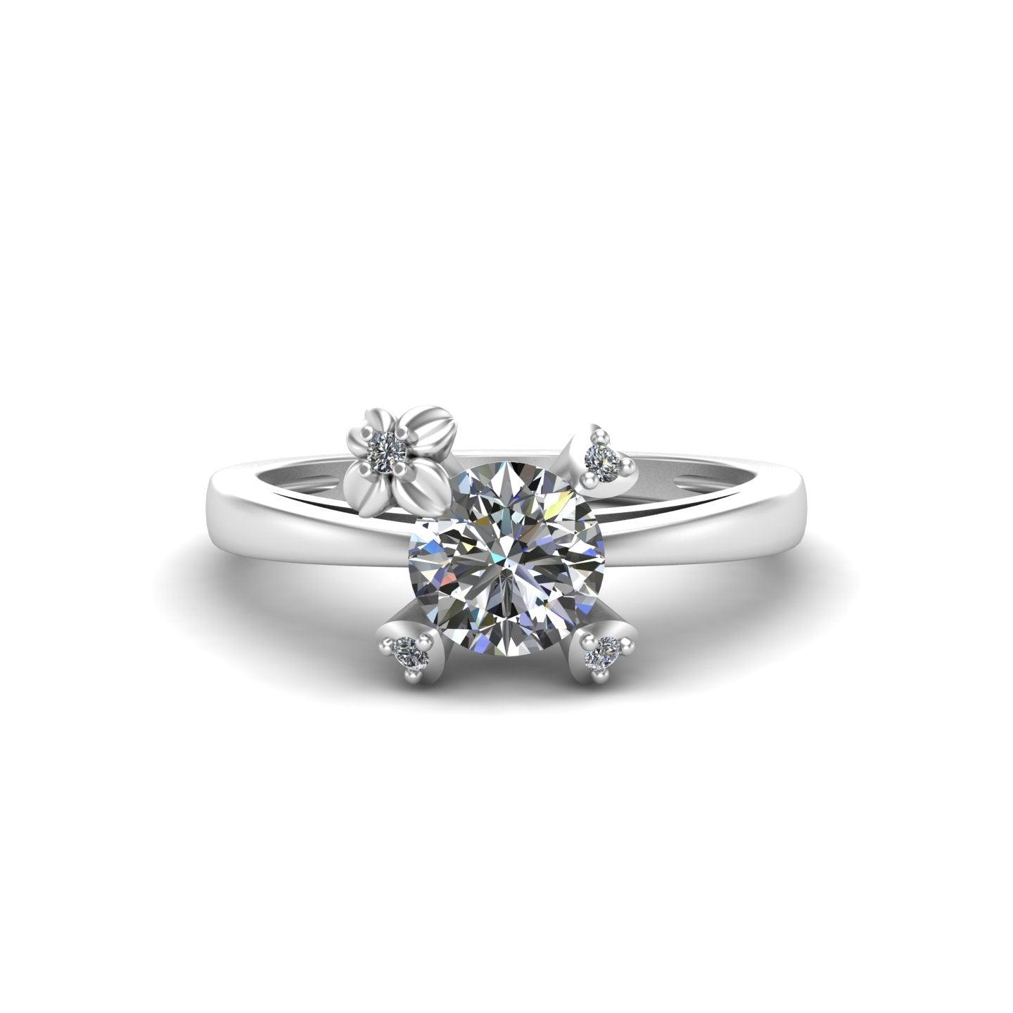 Love Claw Solitaire Silver Ring
