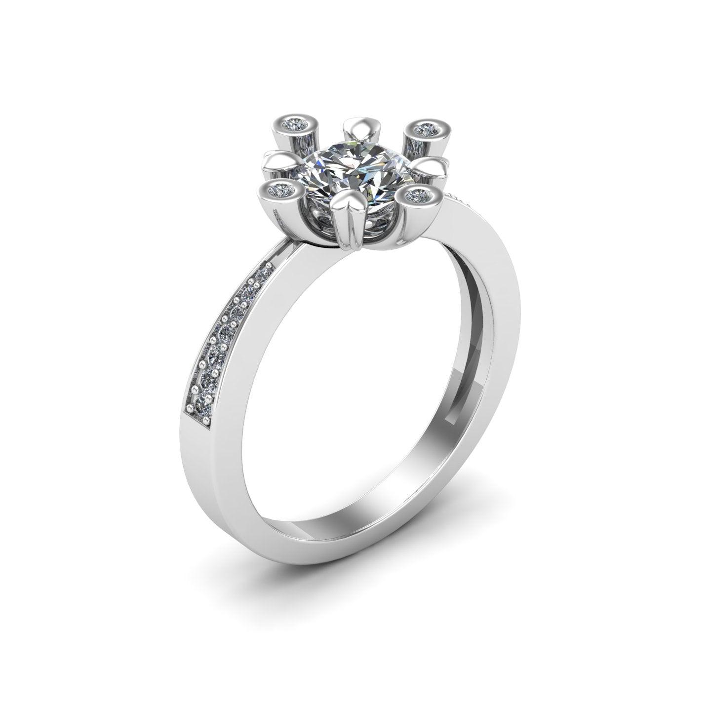 Fine Signature Moissanite Silver Ring 5