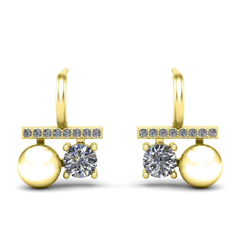 Pearl Duo Silver Ear Studs