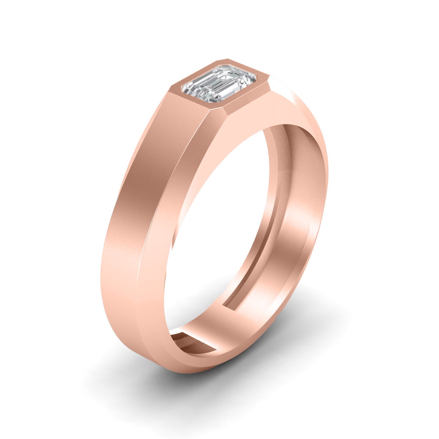 Emerald Solitaire Band