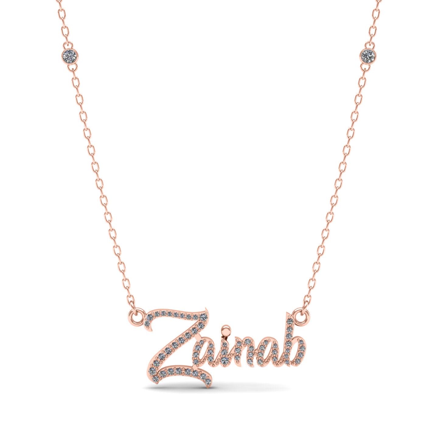 English Name Silver Necklace