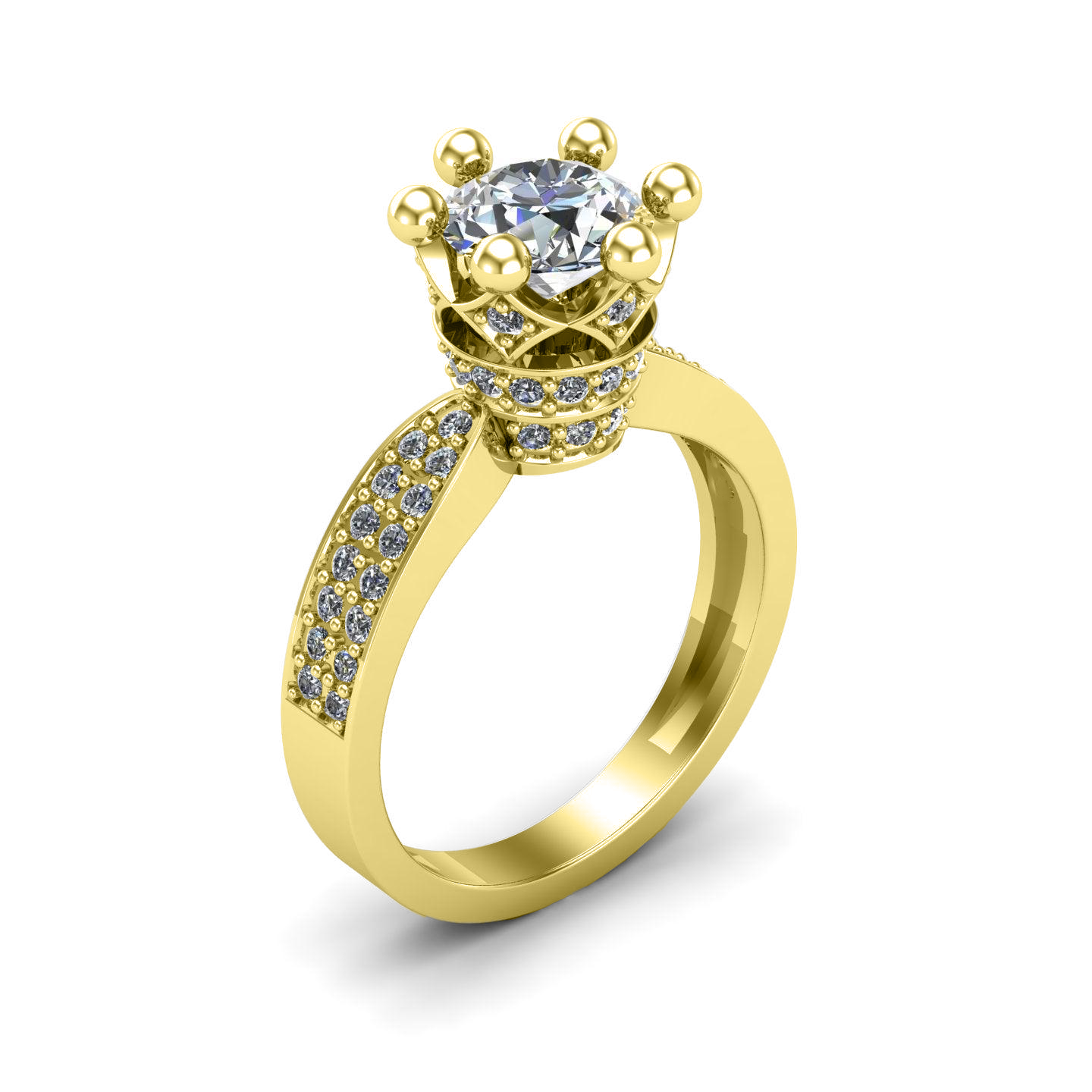 Crown Solitaire Ring