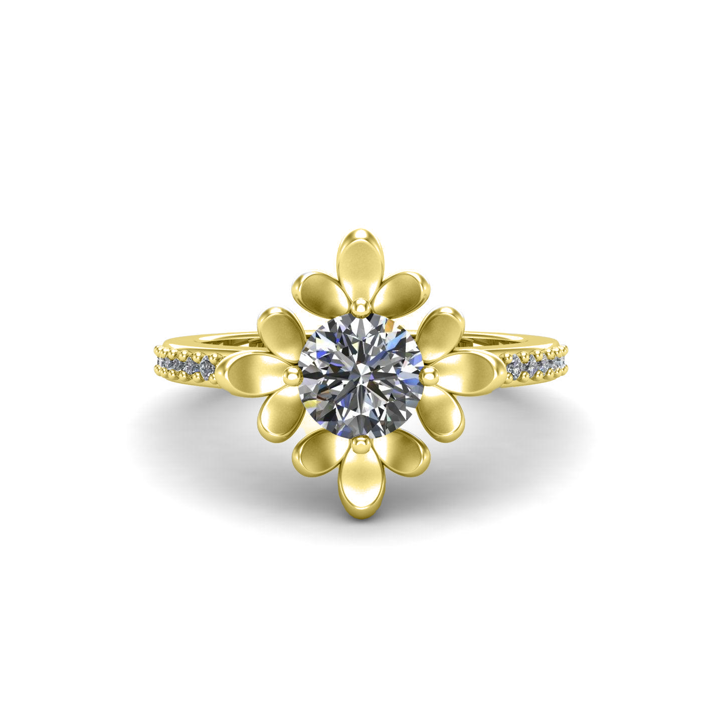 Floret Solitaire Ring