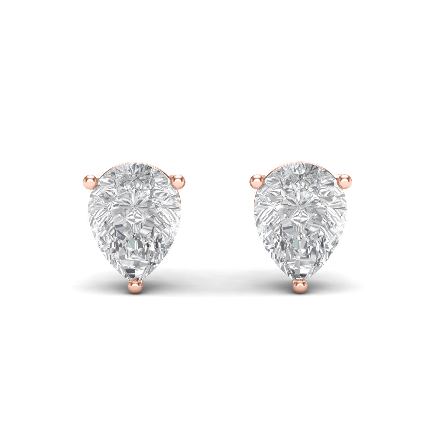 Pear Pure Brilliance Solitaire Silver Ear Studs