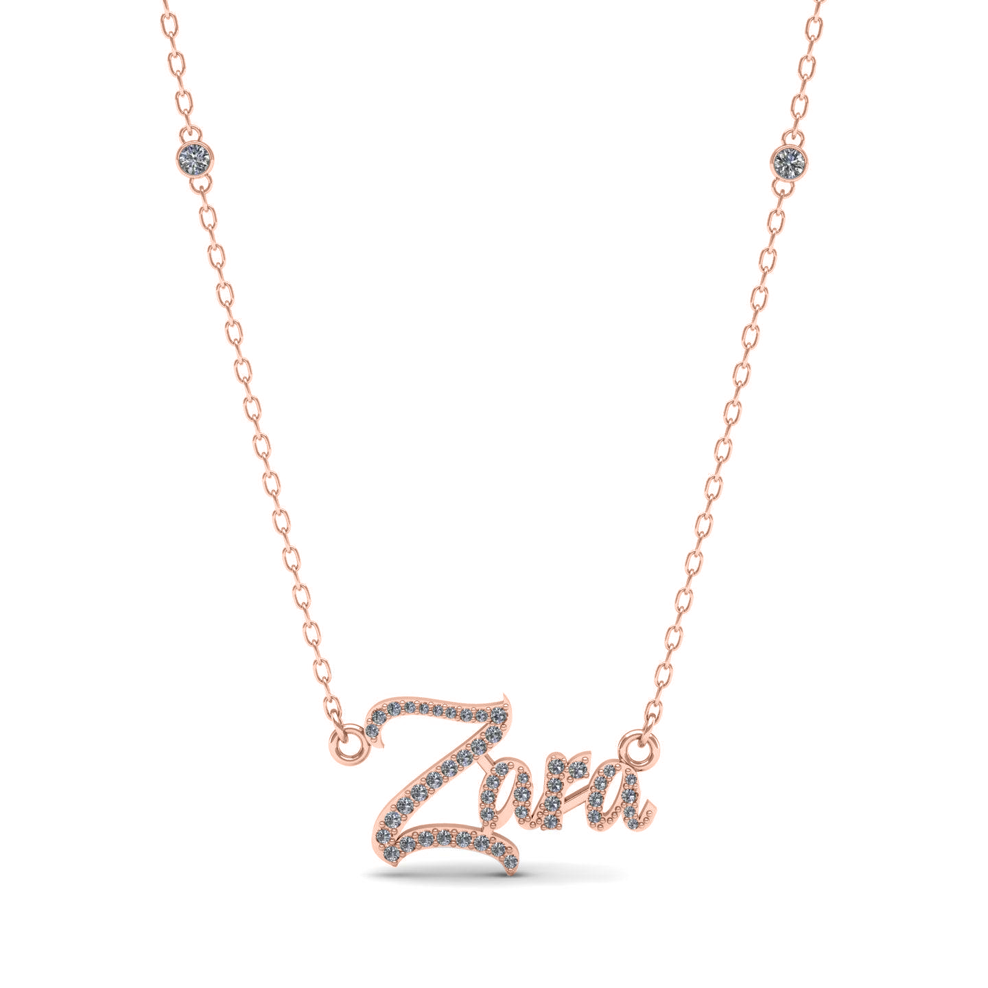 English Name Silver Necklace