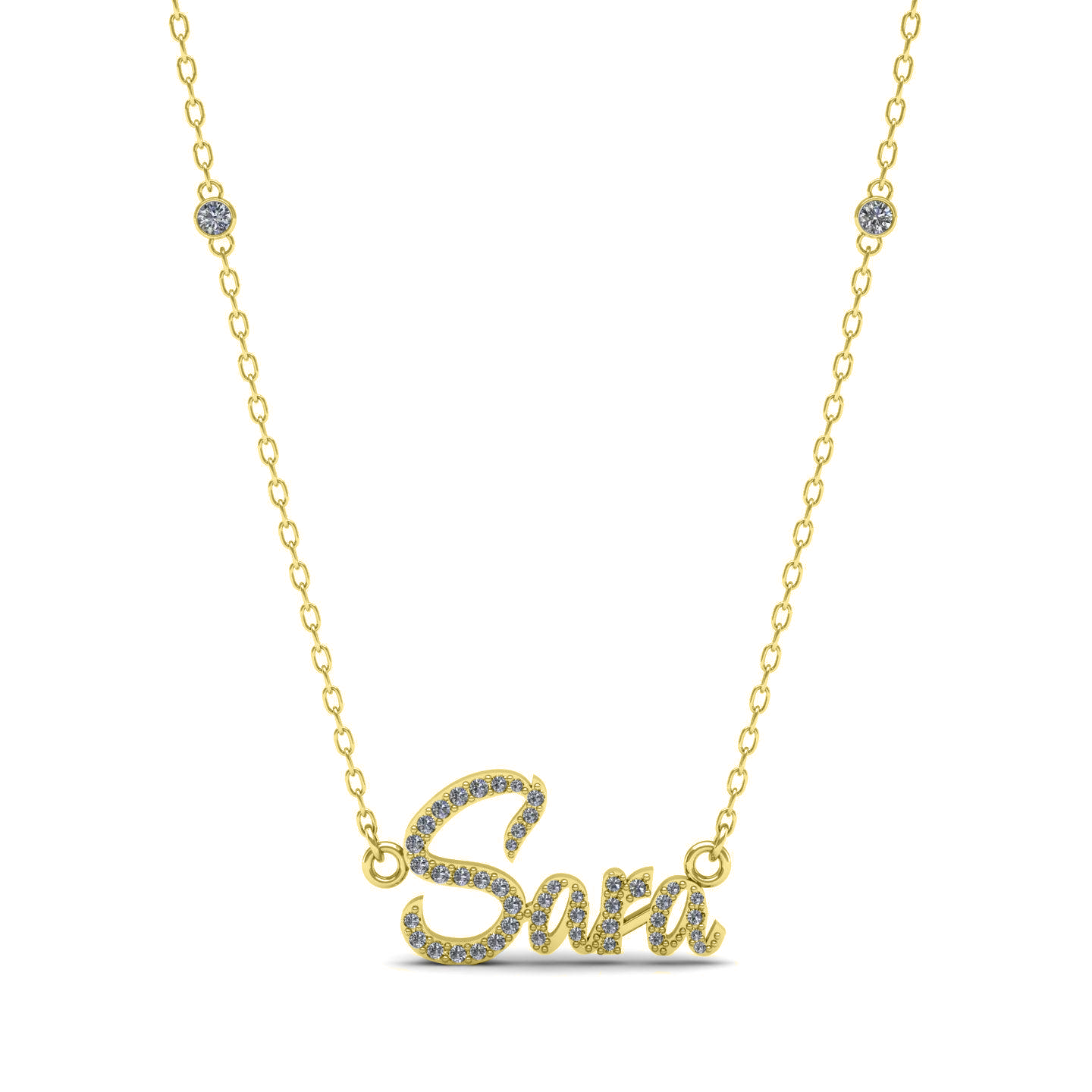 English Name Silver Necklace
