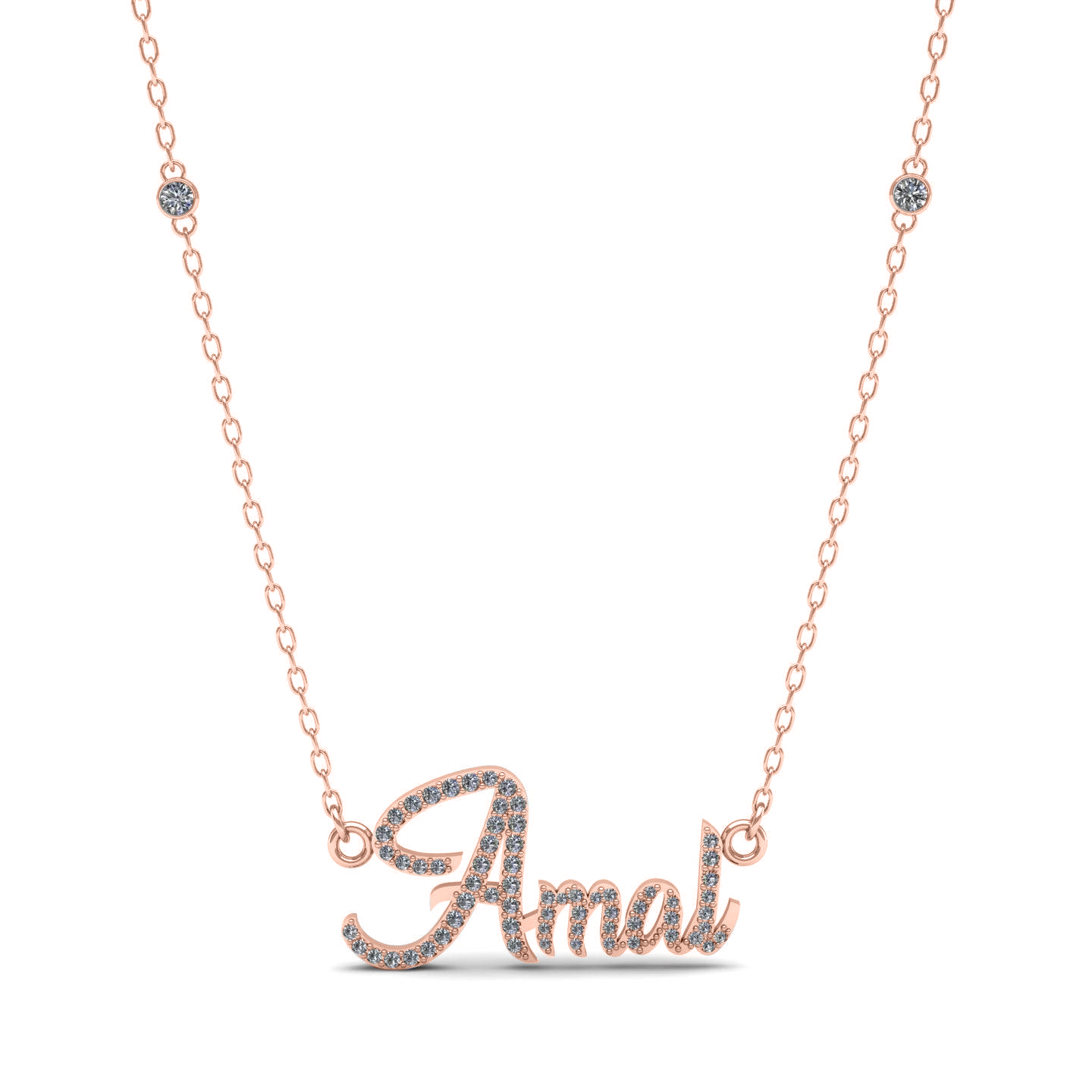 English Name Silver Necklace