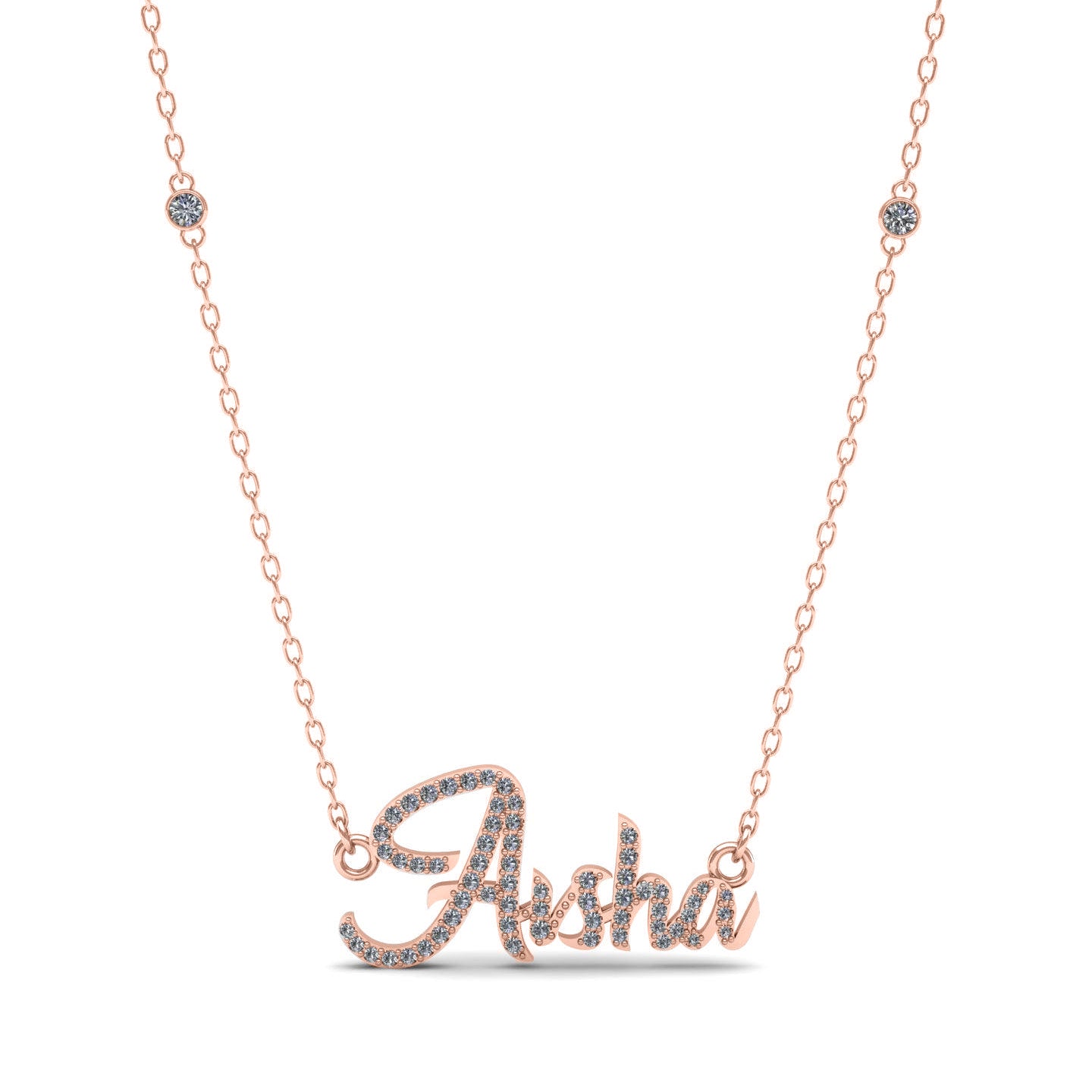 English Name Silver Necklace