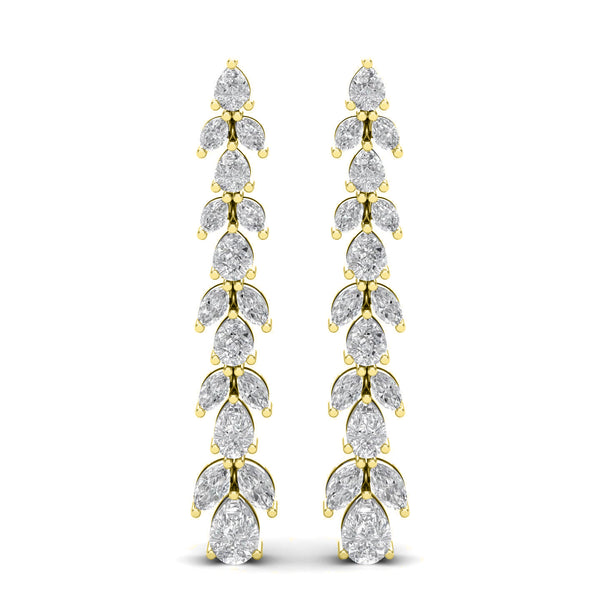 Marquise Pear Duo Dangling Silver Earrings