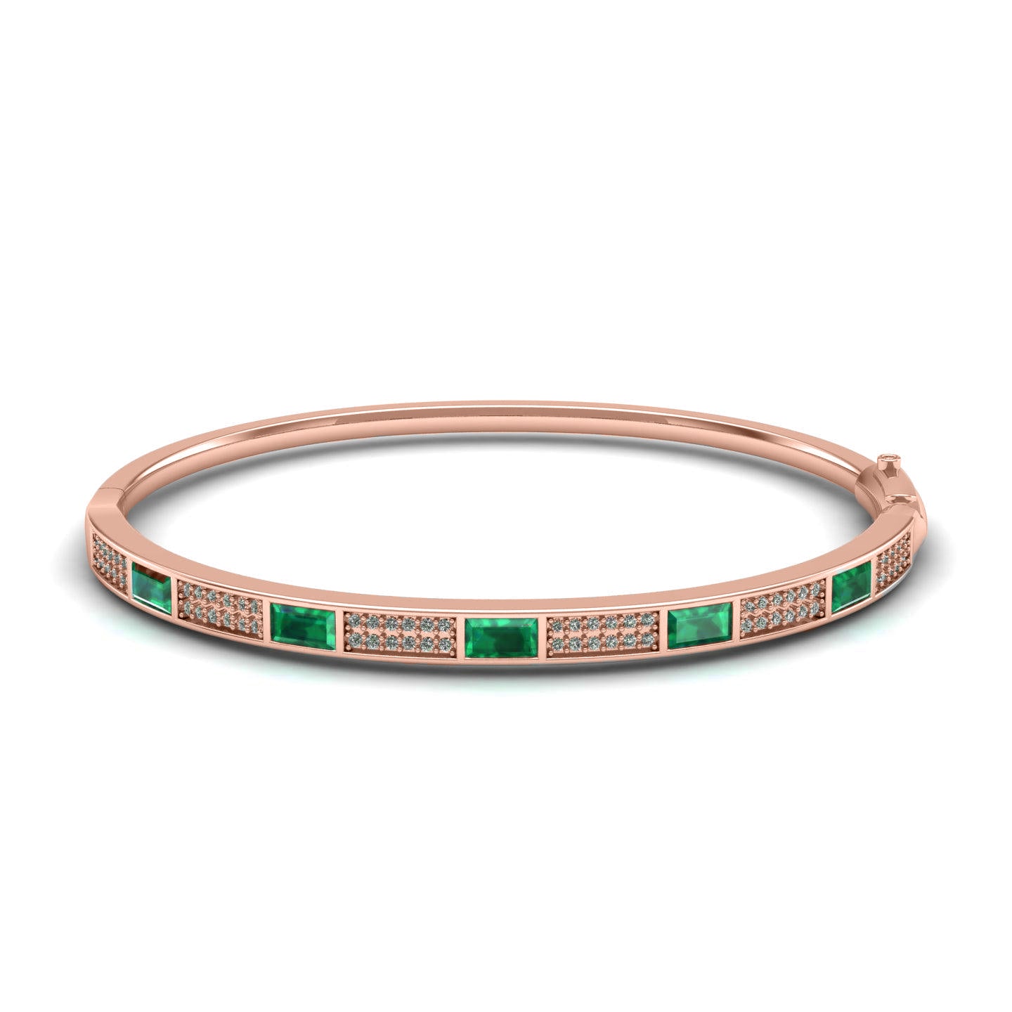 Pavé Set Emerald Studded Bangle