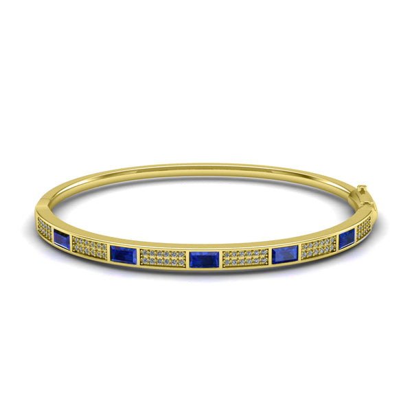 Pavé Set Sapphire & Silver Bangle