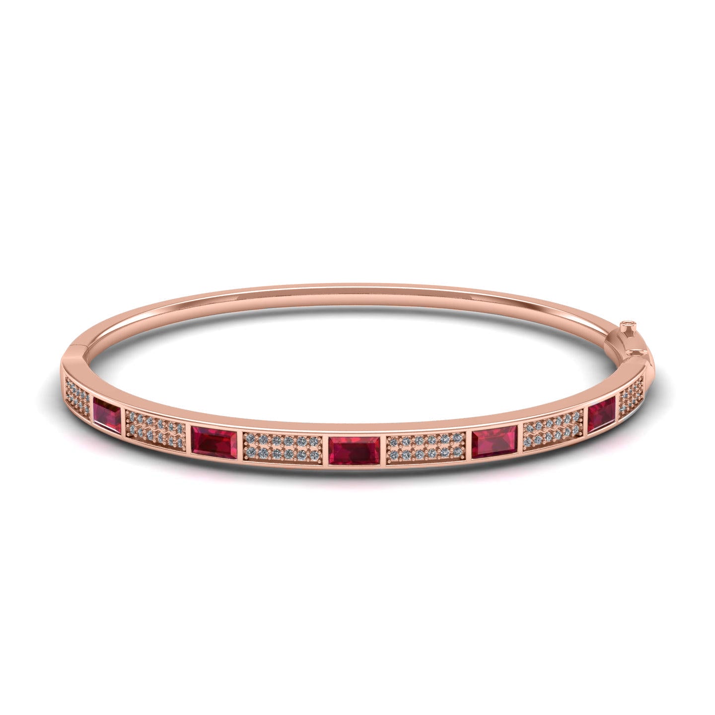 Pavé Set Ruby Studded Bangle