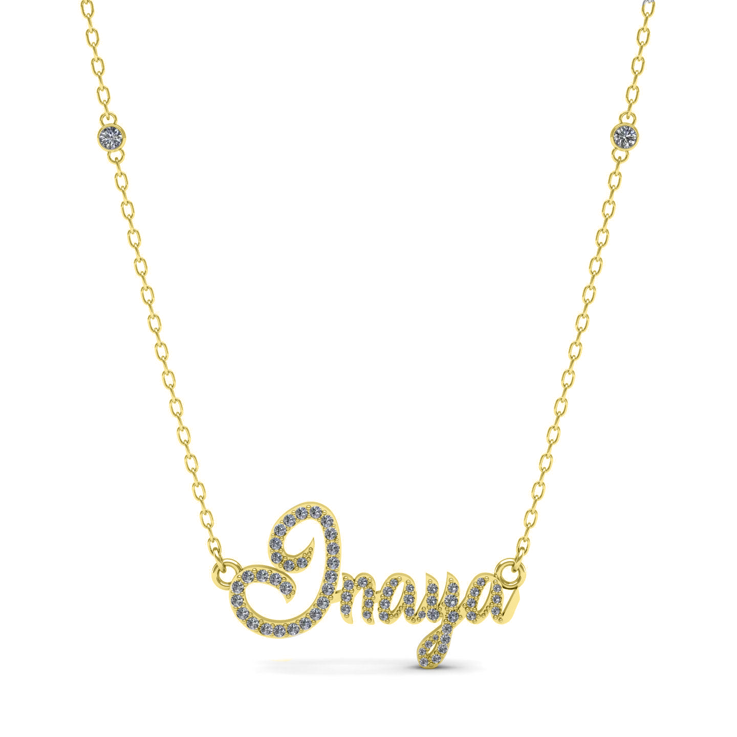 English Name Silver Necklace